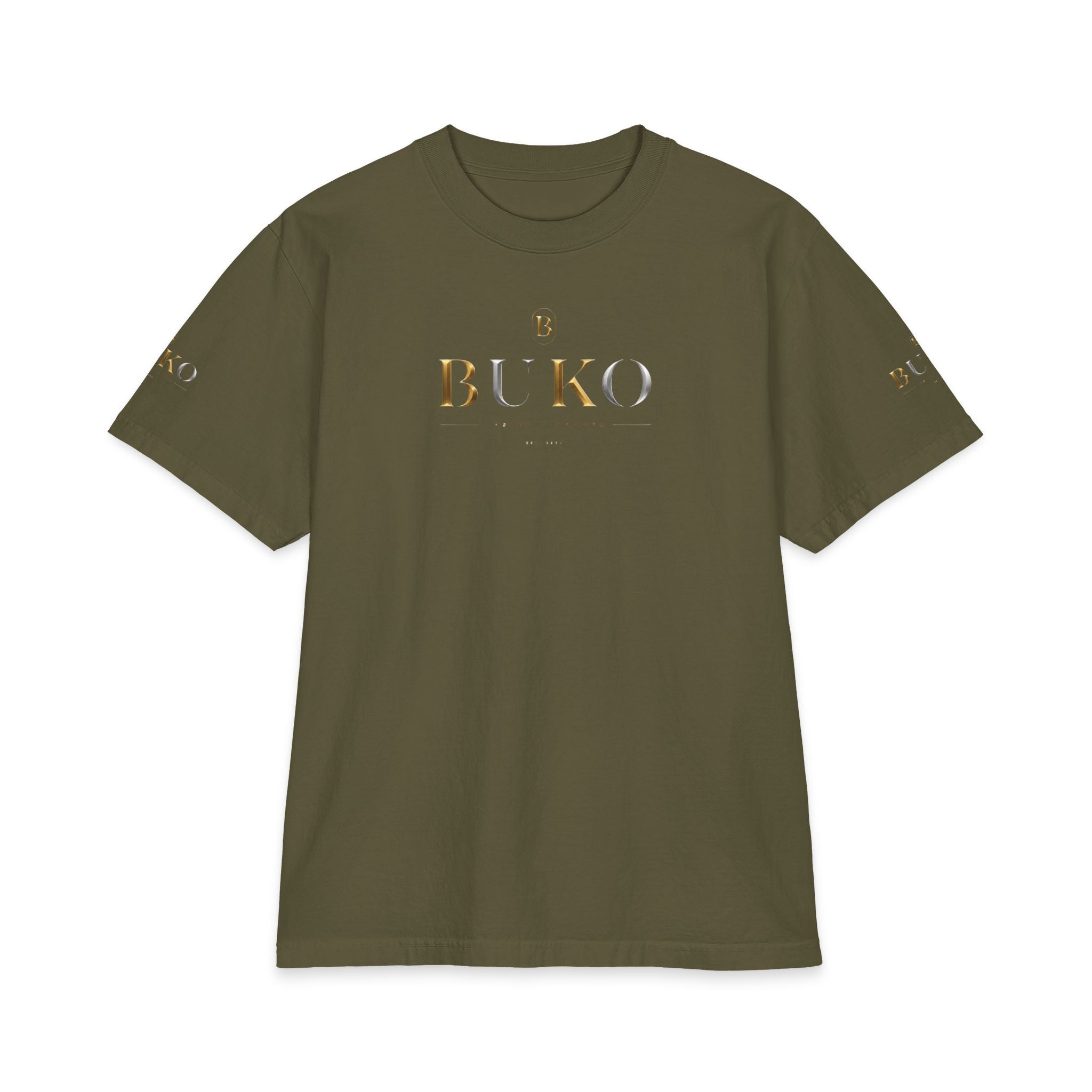 BUKO Gold Logo T‑Shirt — Minimalist Branded White Tee