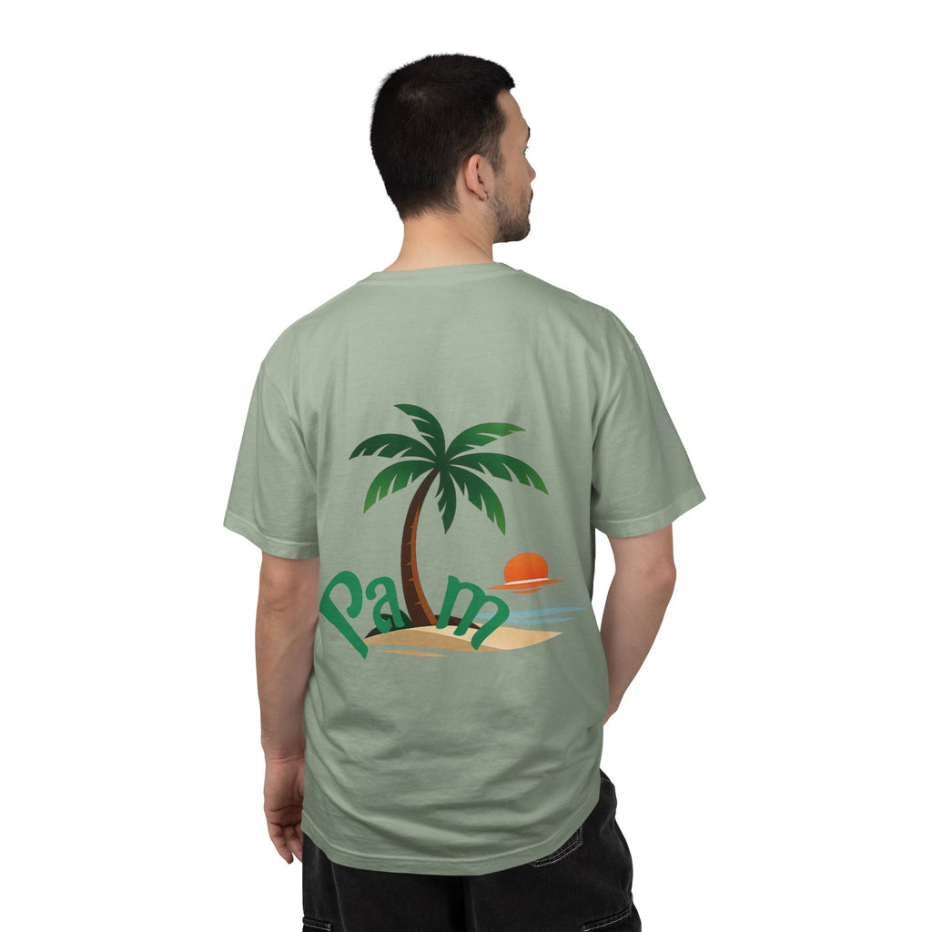 Palm Tree Sunset T-shirt | Tropical Beach Graphic
