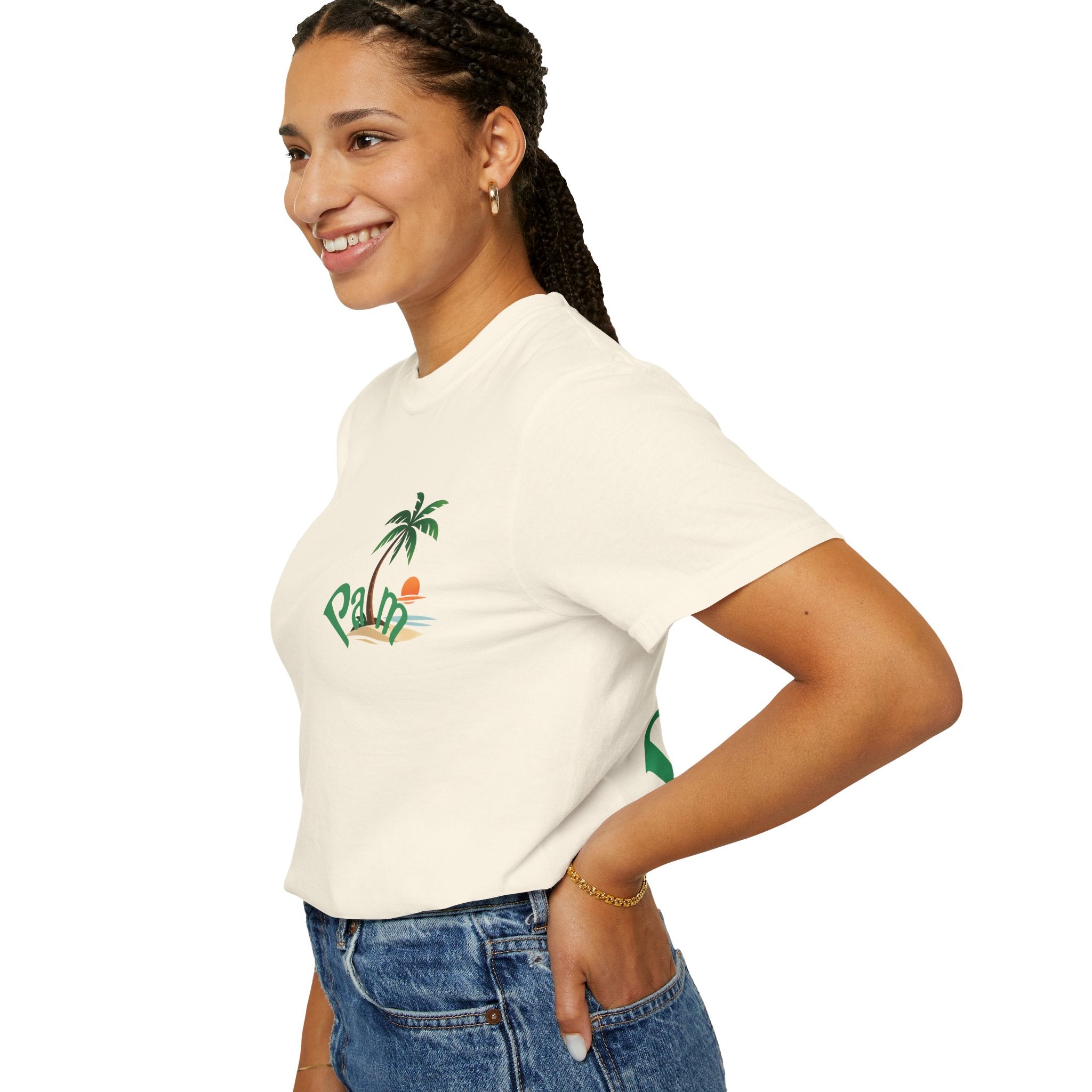 Palm Tree Sunset T-shirt | Tropical Beach Graphic