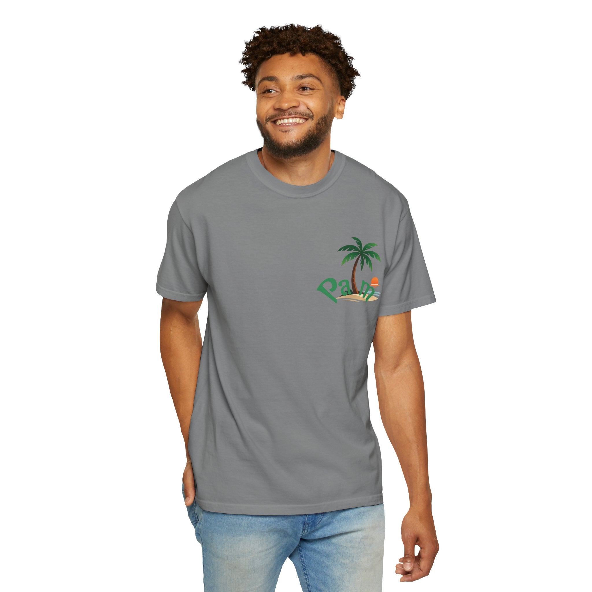 Palm Tree Sunset T-shirt | Tropical Beach Graphic