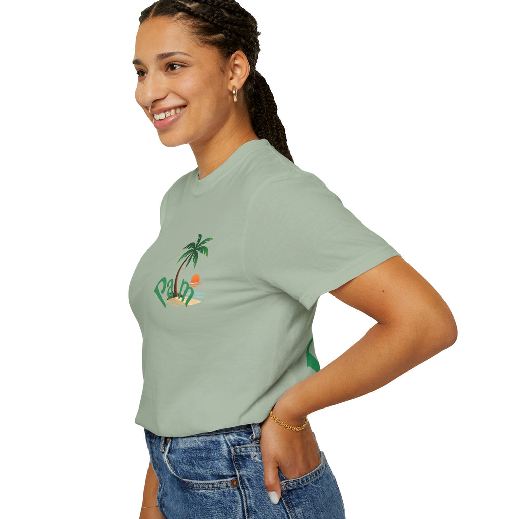 Palm Tree Sunset T-shirt | Tropical Beach Graphic