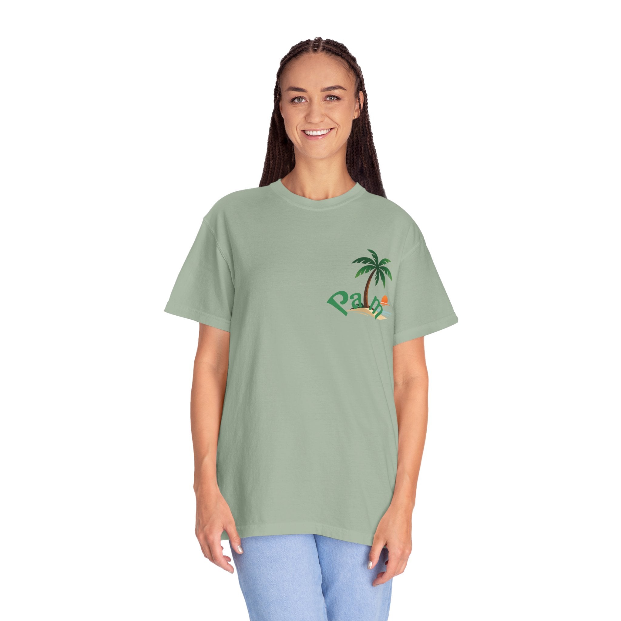 Palm Tree Sunset T-shirt | Tropical Beach Graphic