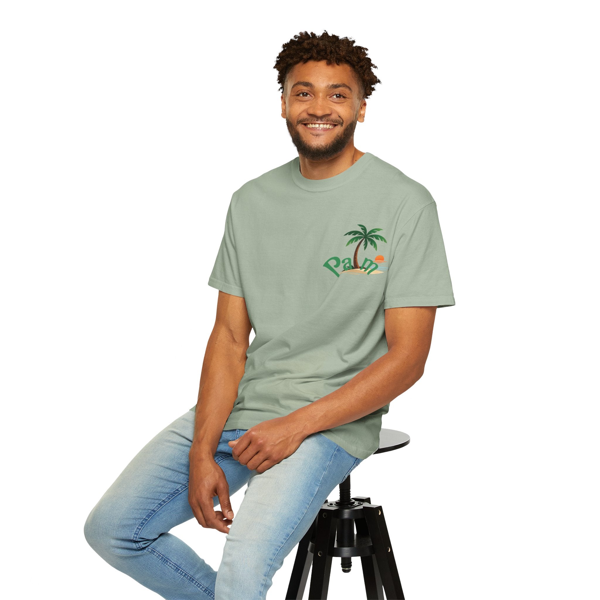 Palm Tree Sunset T-shirt | Tropical Beach Graphic