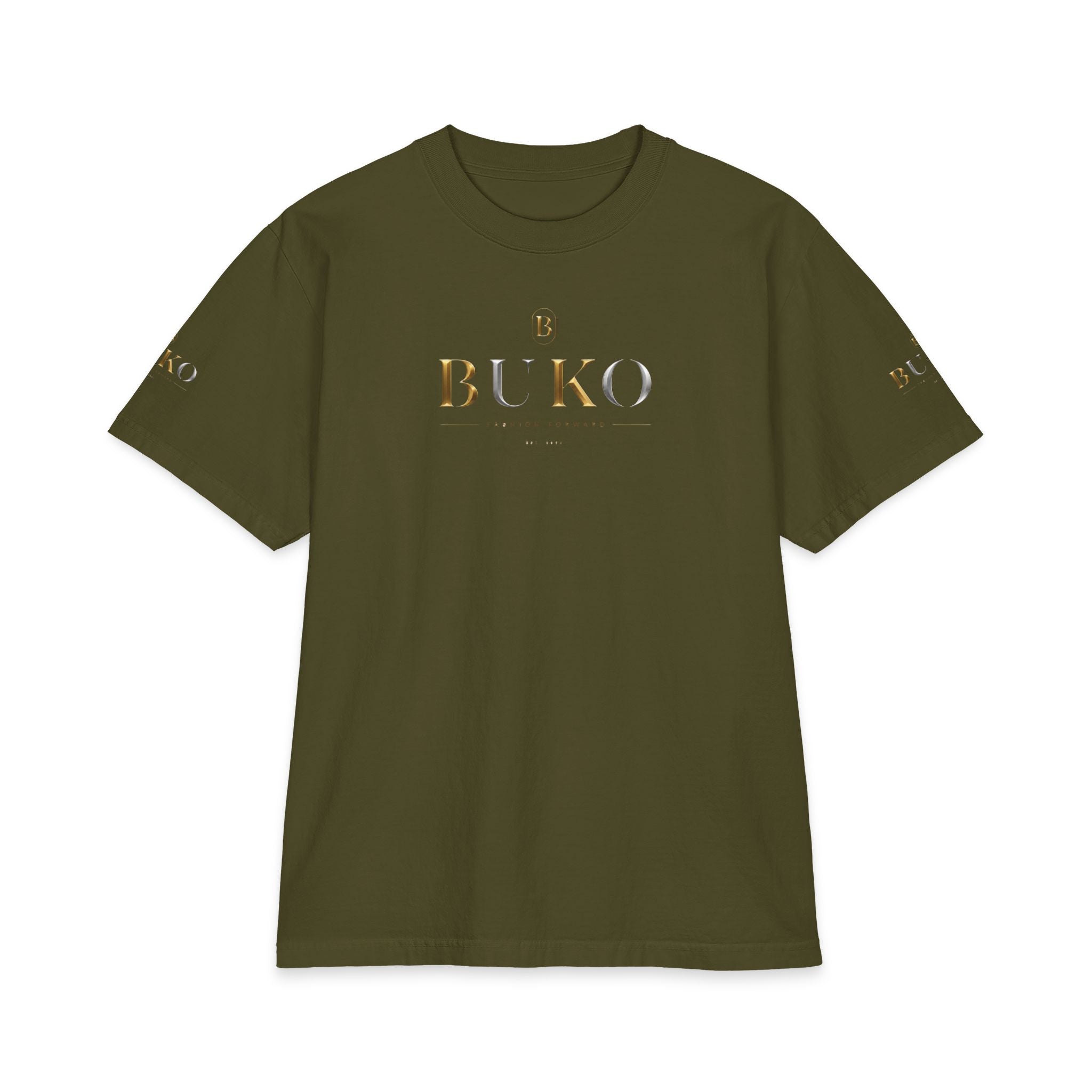 BUKO Gold Logo T‑Shirt — Minimalist Branded White Tee