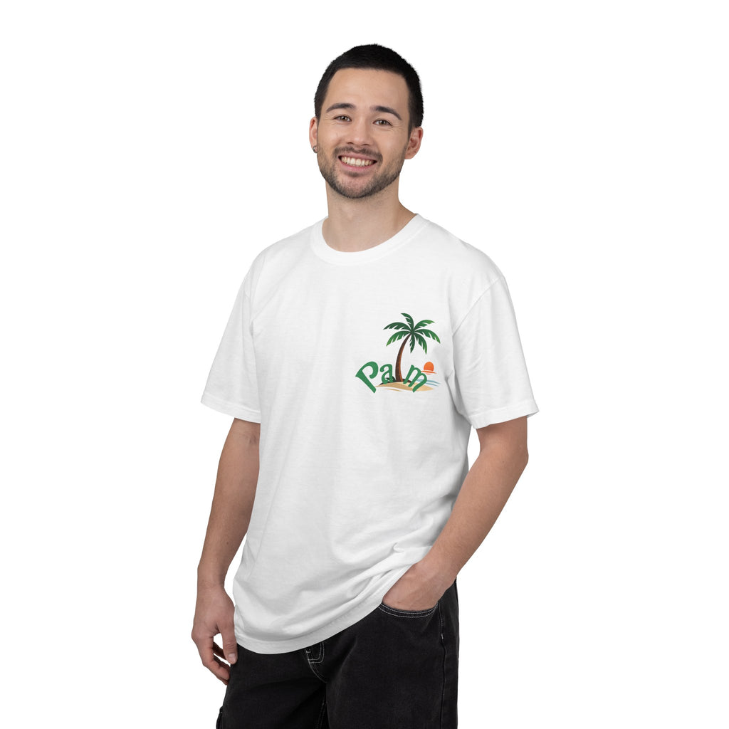 Palm Tree Sunset T-shirt | Tropical Beach Graphic