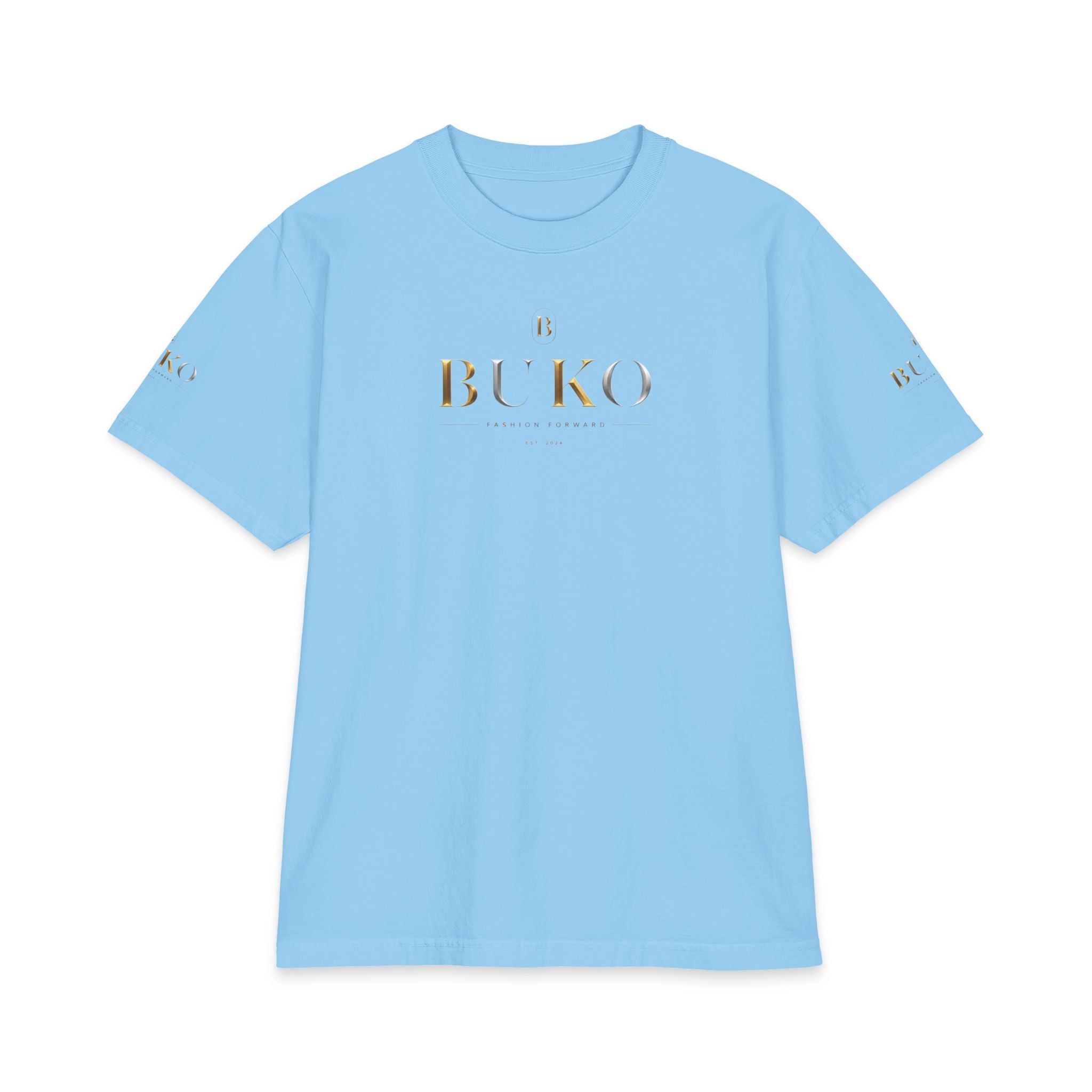 BUKO Gold Logo T‑Shirt — Minimalist Branded White Tee