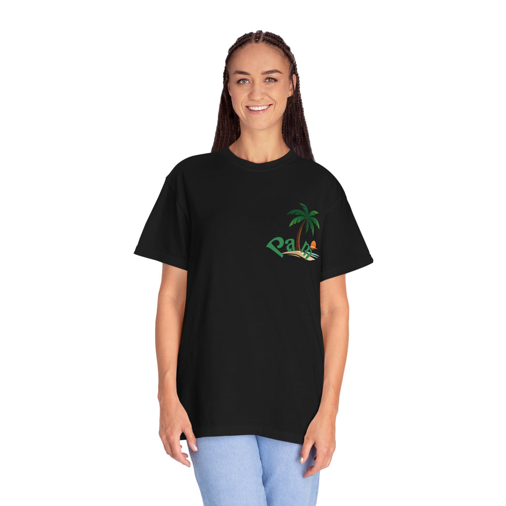 Palm Tree Sunset T-shirt | Tropical Beach Graphic