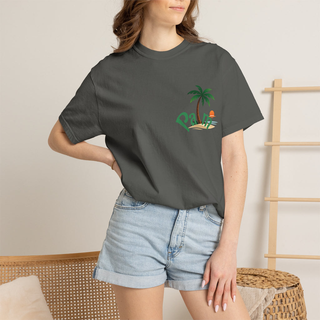 Palm Tree Sunset T-shirt | Tropical Beach Graphic