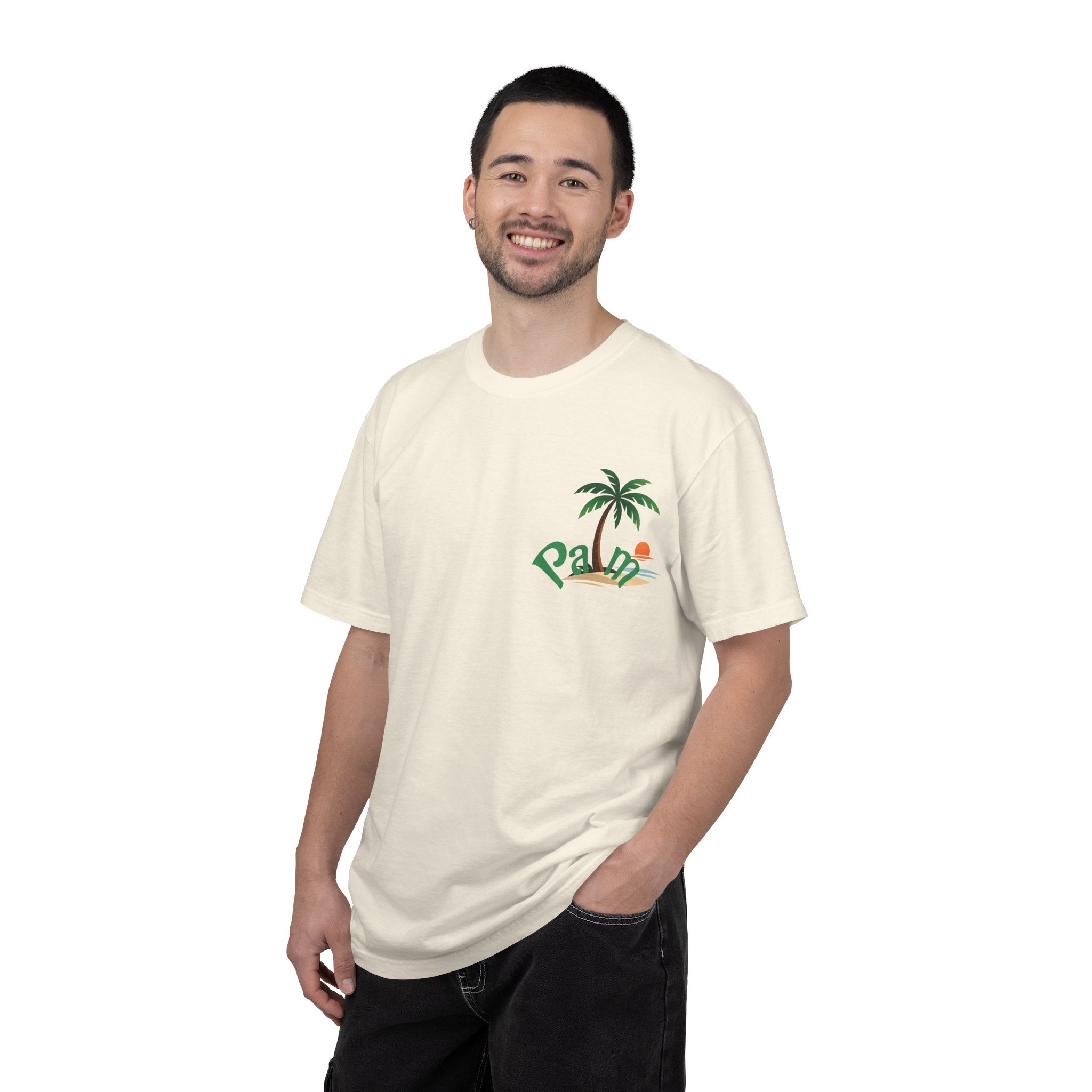Palm Tree Sunset T-shirt | Tropical Beach Graphic