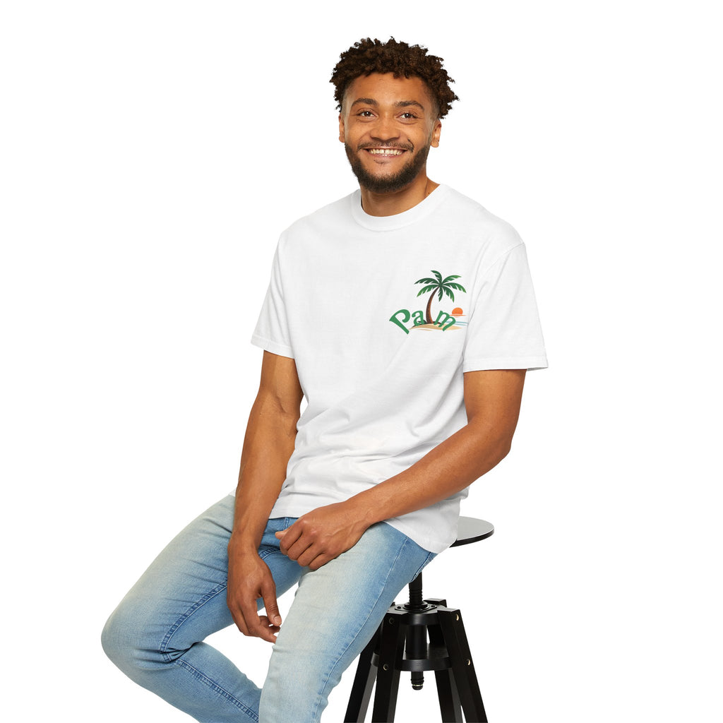 Palm Tree Sunset T-shirt | Tropical Beach Graphic