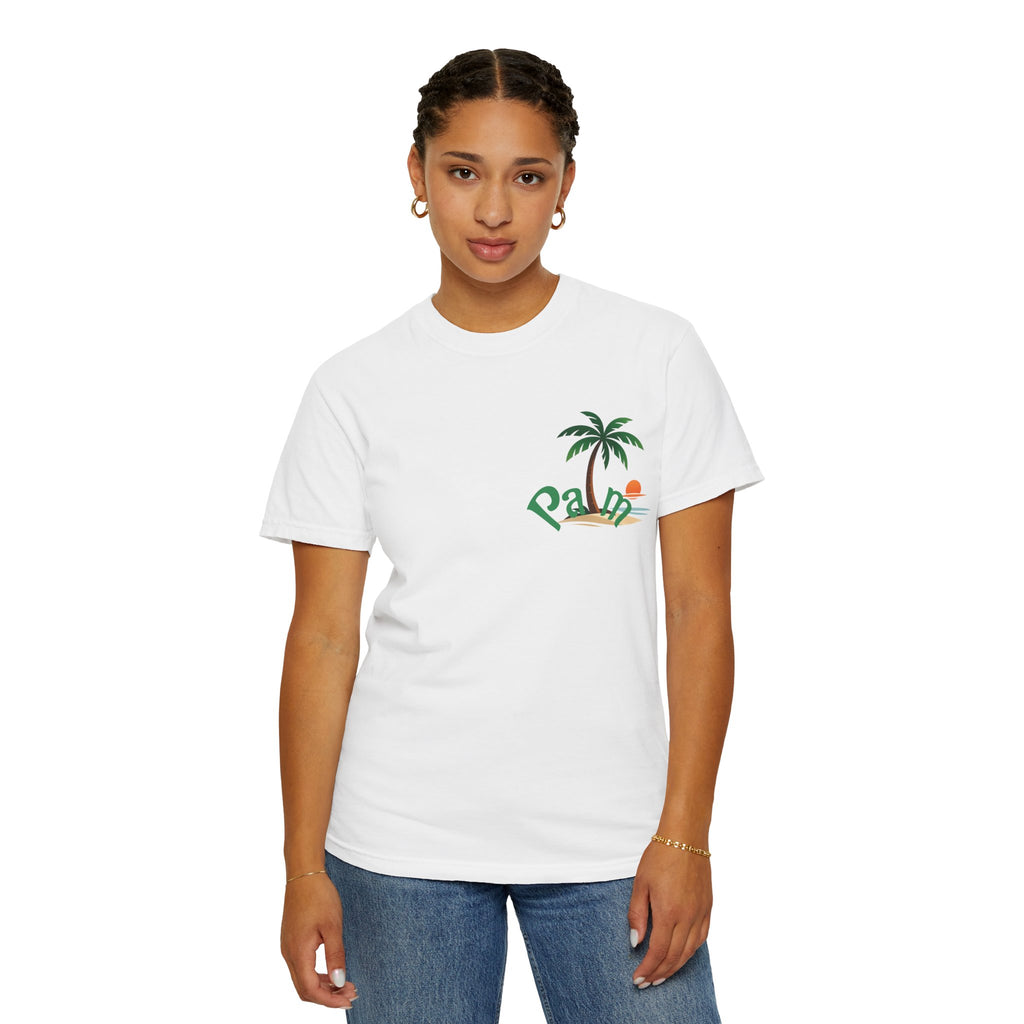 Palm Tree Sunset T-shirt | Tropical Beach Graphic