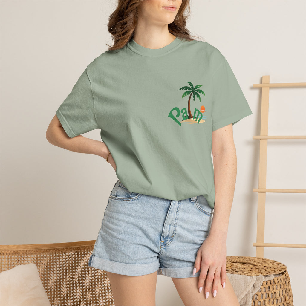Palm Tree Sunset T-shirt | Tropical Beach Graphic