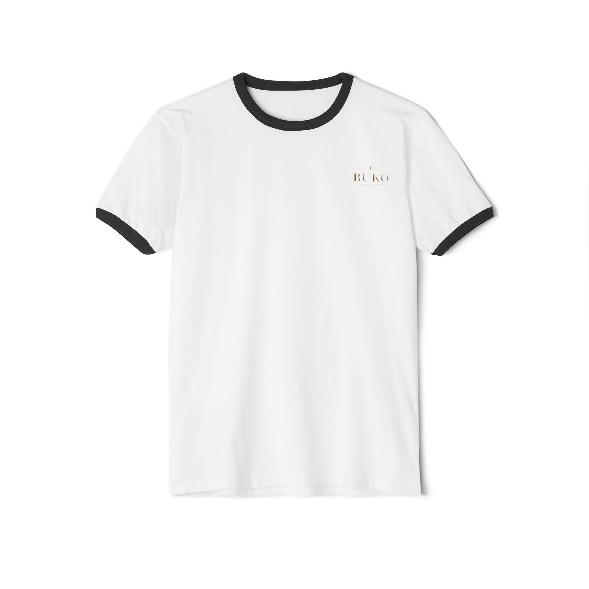 Retro Ringer T-Shirt — Minimal 'Hi, Bye' Pocket Graphic