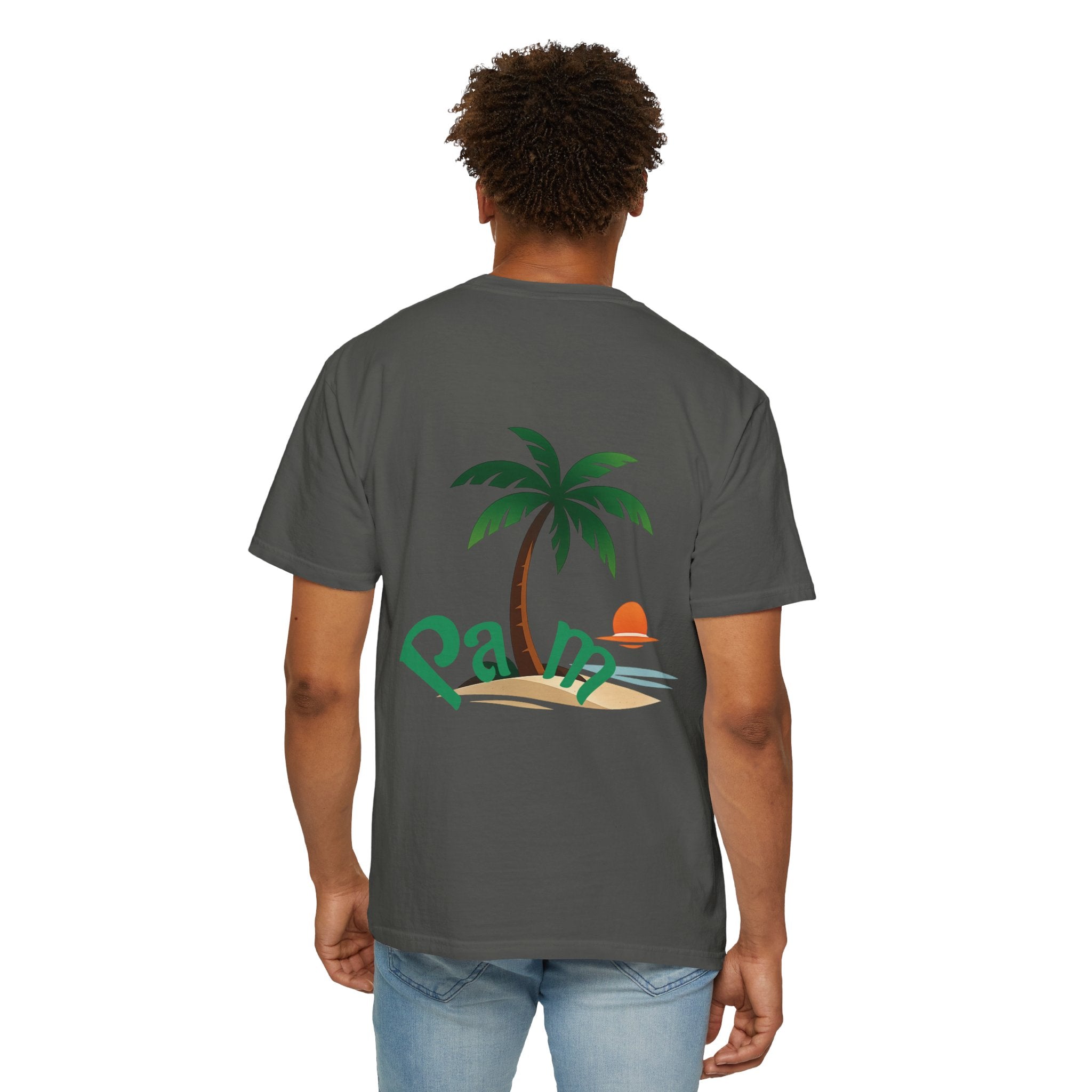 Palm Tree Sunset T-shirt | Tropical Beach Graphic