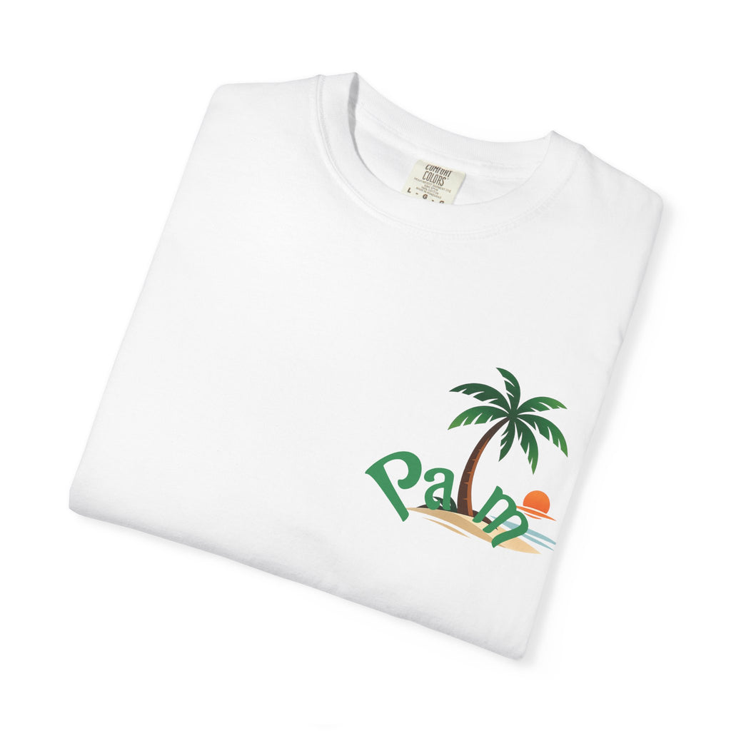 Palm Tree Sunset T-shirt | Tropical Beach Graphic