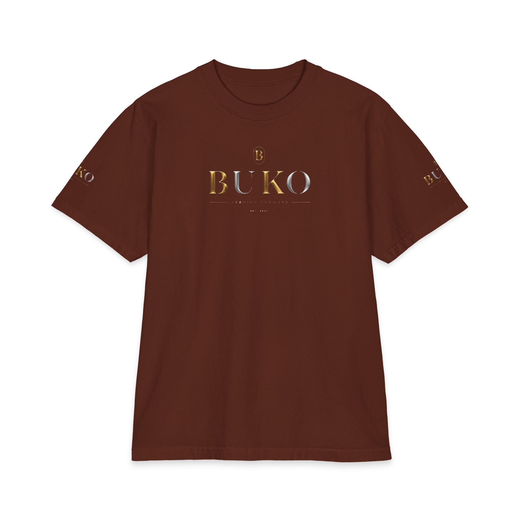 BUKO Gold Logo T‑Shirt — Minimalist Branded White Tee
