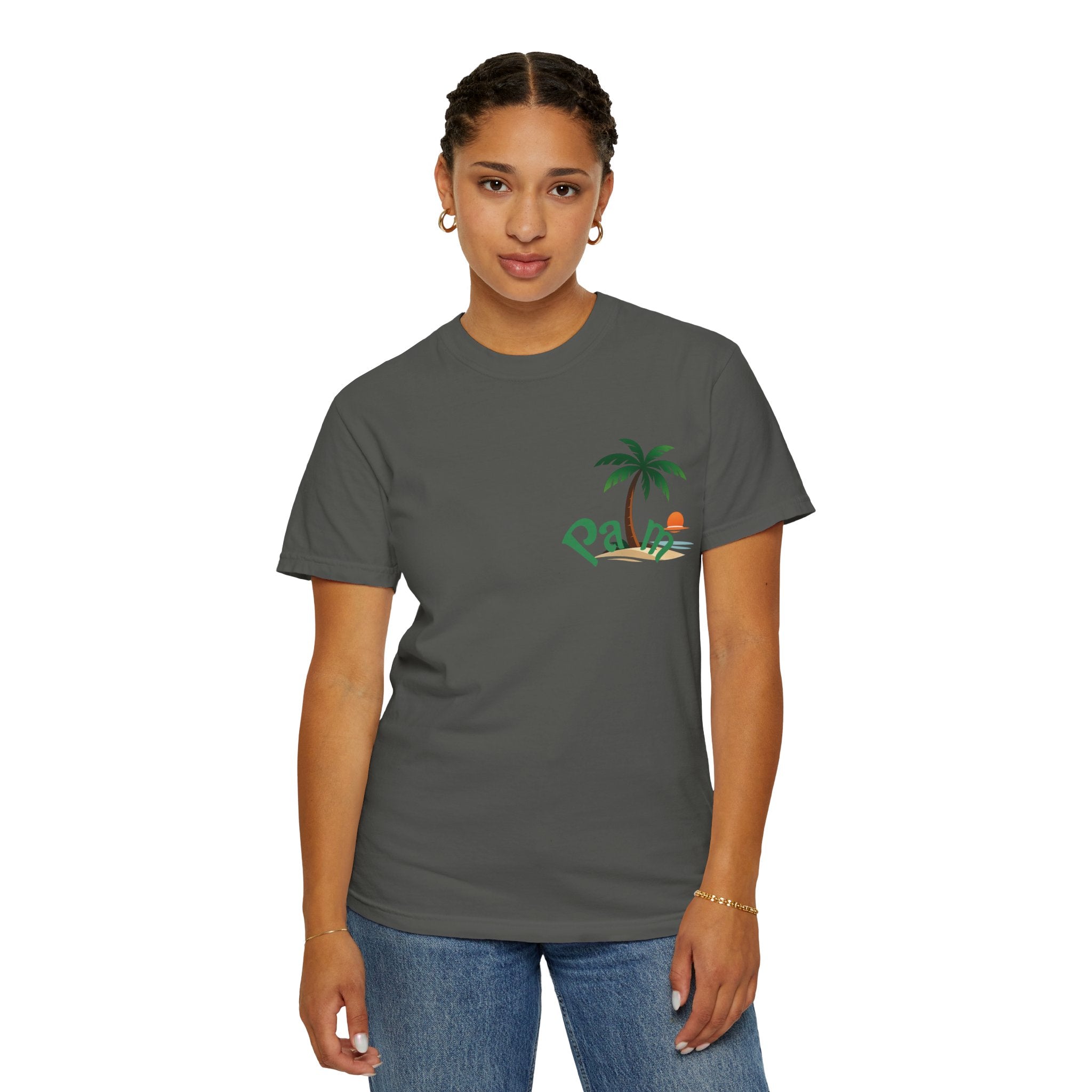 Palm Tree Sunset T-shirt | Tropical Beach Graphic