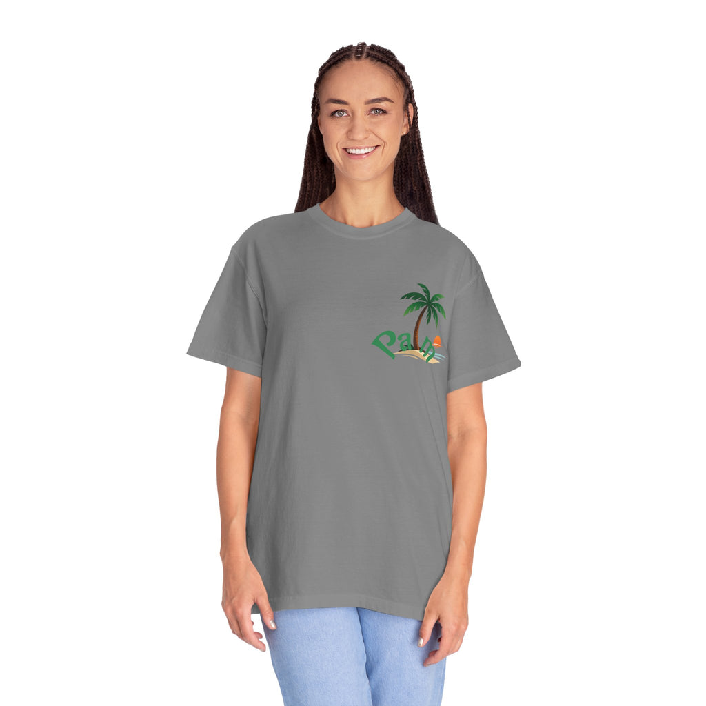 Palm Tree Sunset T-shirt | Tropical Beach Graphic