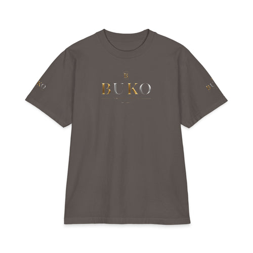 BUKO Gold Logo T‑Shirt — Minimalist Branded White Tee