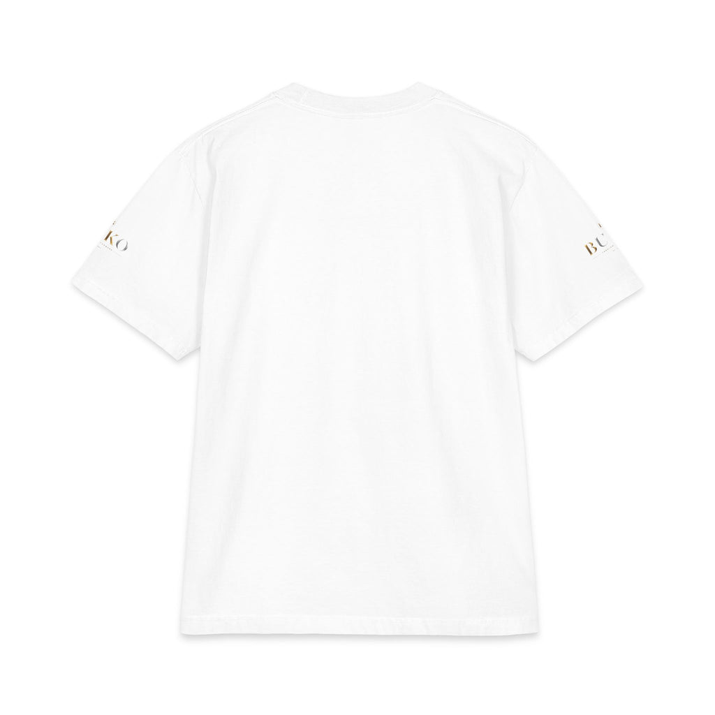 BUKO Gold Logo T‑Shirt — Minimalist Branded White Tee