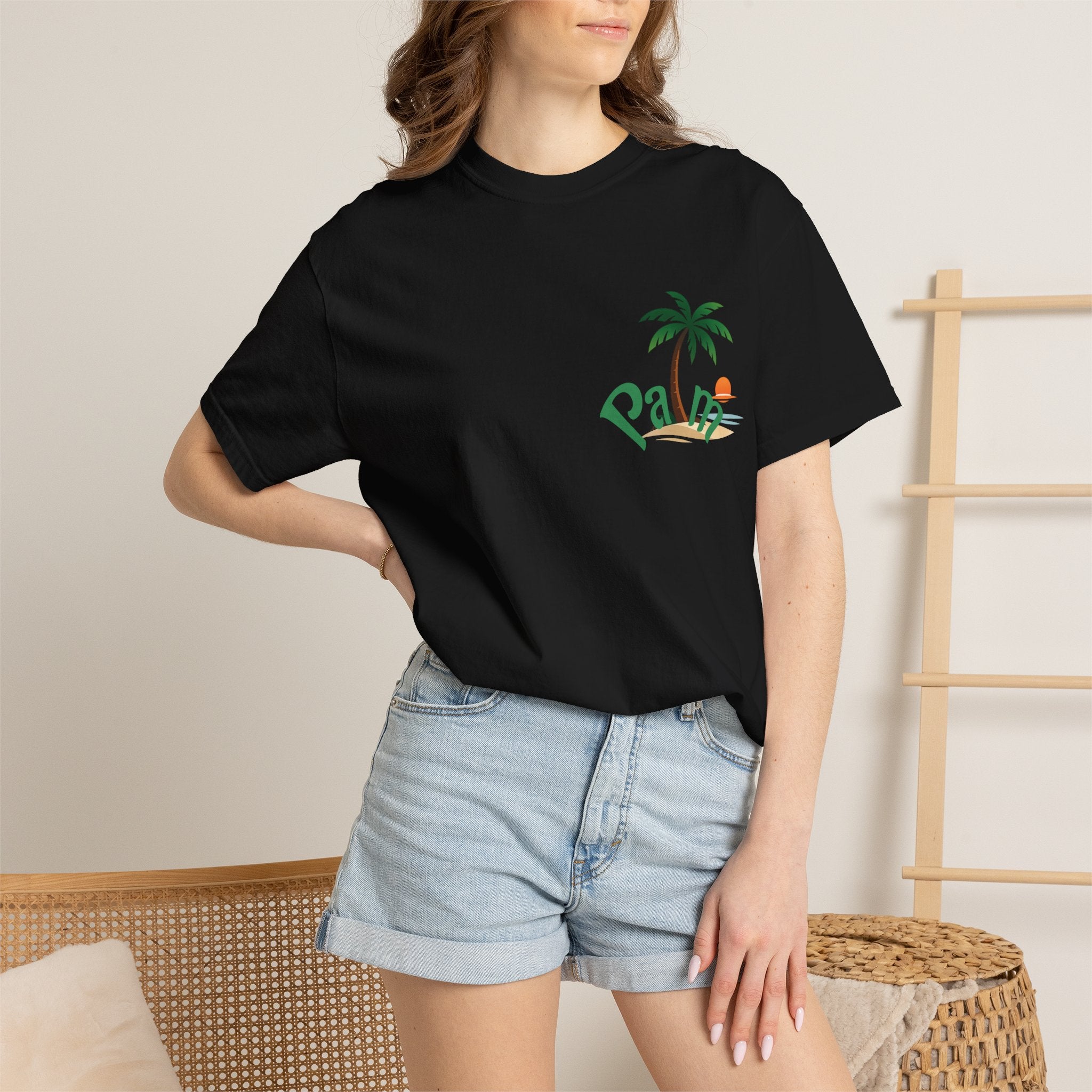 Palm Tree Sunset T-shirt | Tropical Beach Graphic