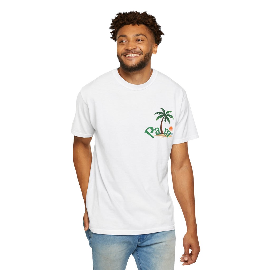 Palm Tree Sunset T-shirt | Tropical Beach Graphic