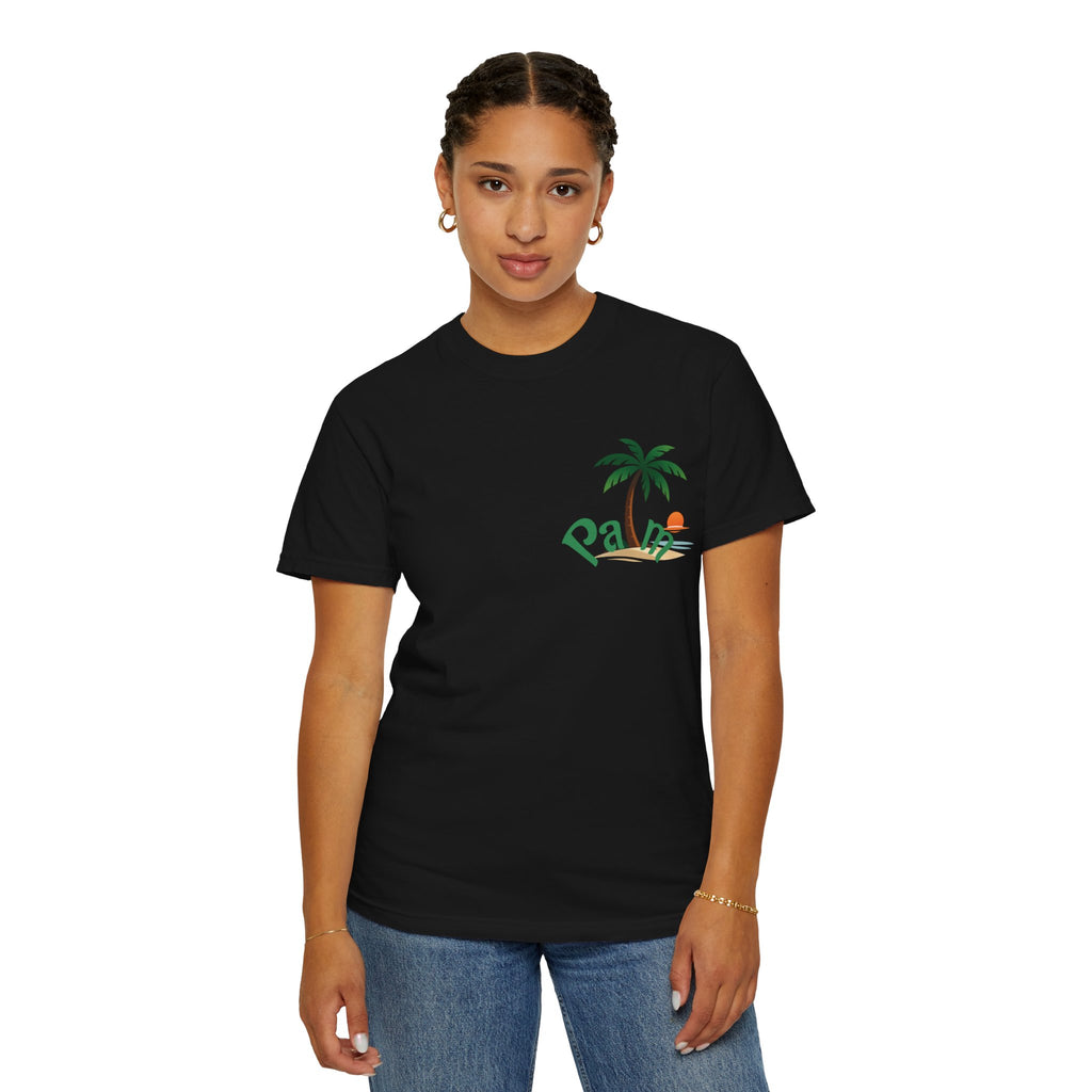 Palm Tree Sunset T-shirt | Tropical Beach Graphic