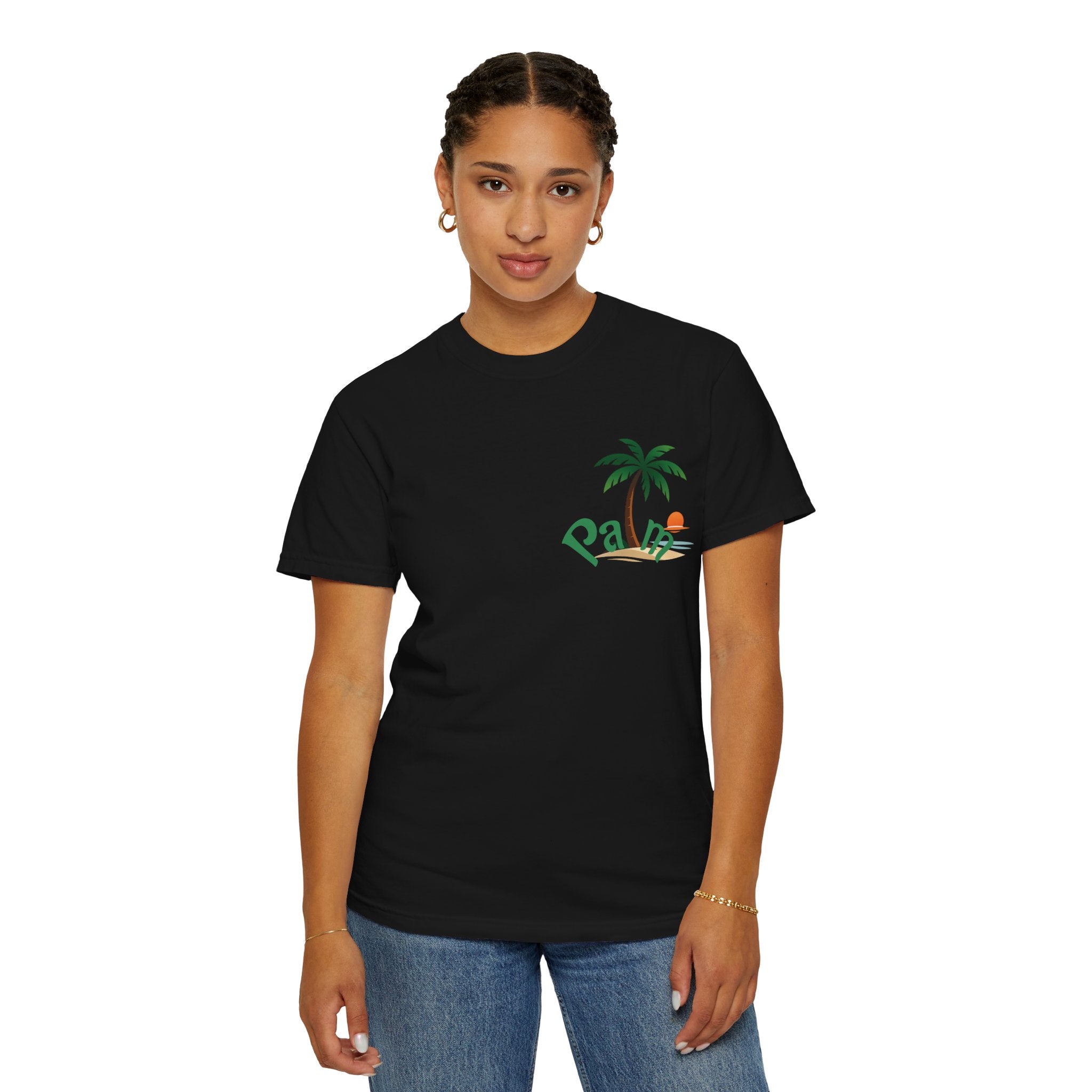 Palm Tree Sunset T-shirt | Tropical Beach Graphic
