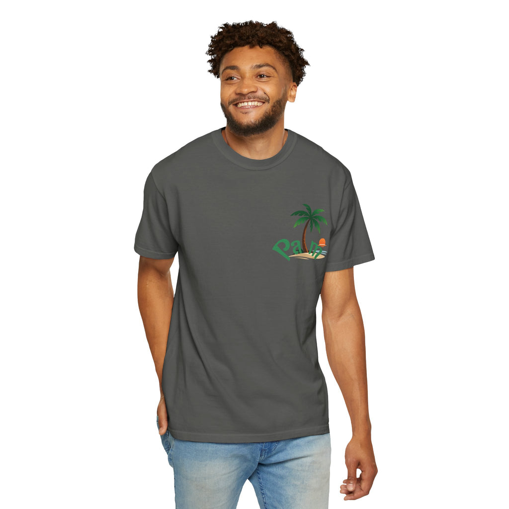 Palm Tree Sunset T-shirt | Tropical Beach Graphic