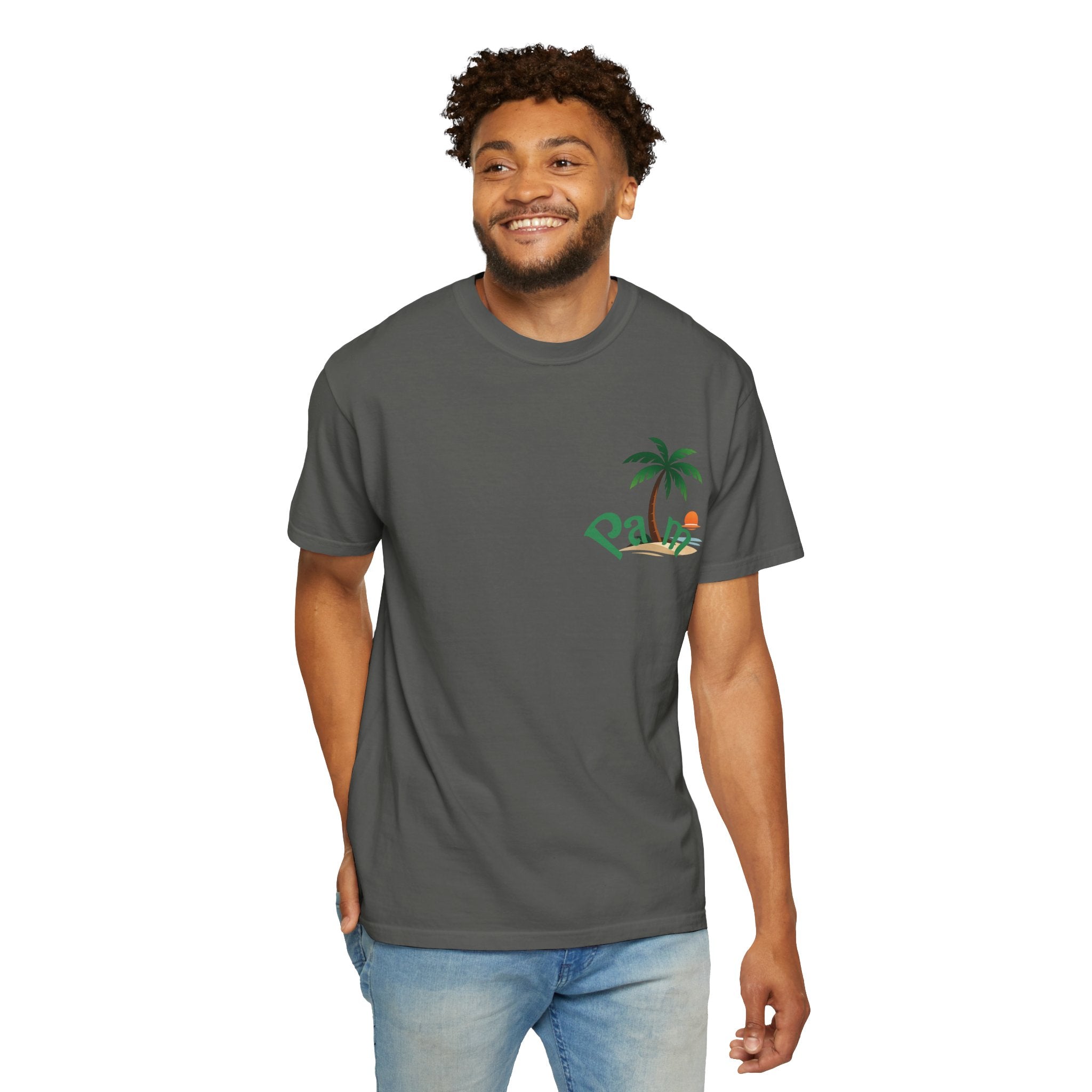 Palm Tree Sunset T-shirt | Tropical Beach Graphic