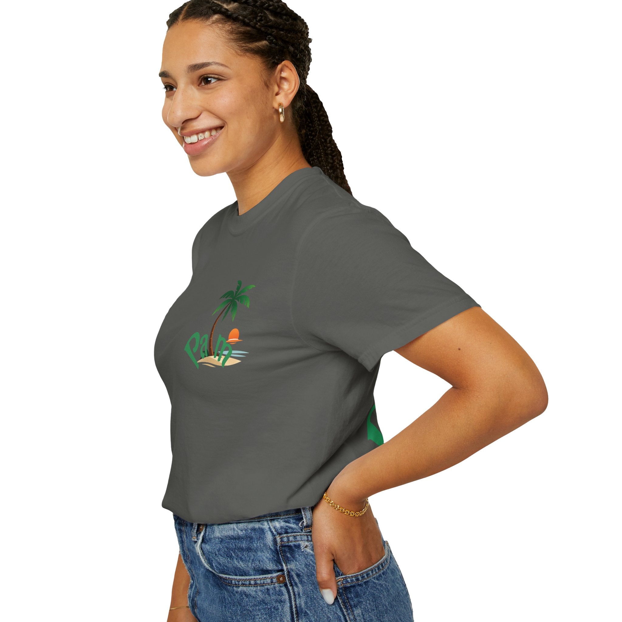 Palm Tree Sunset T-shirt | Tropical Beach Graphic
