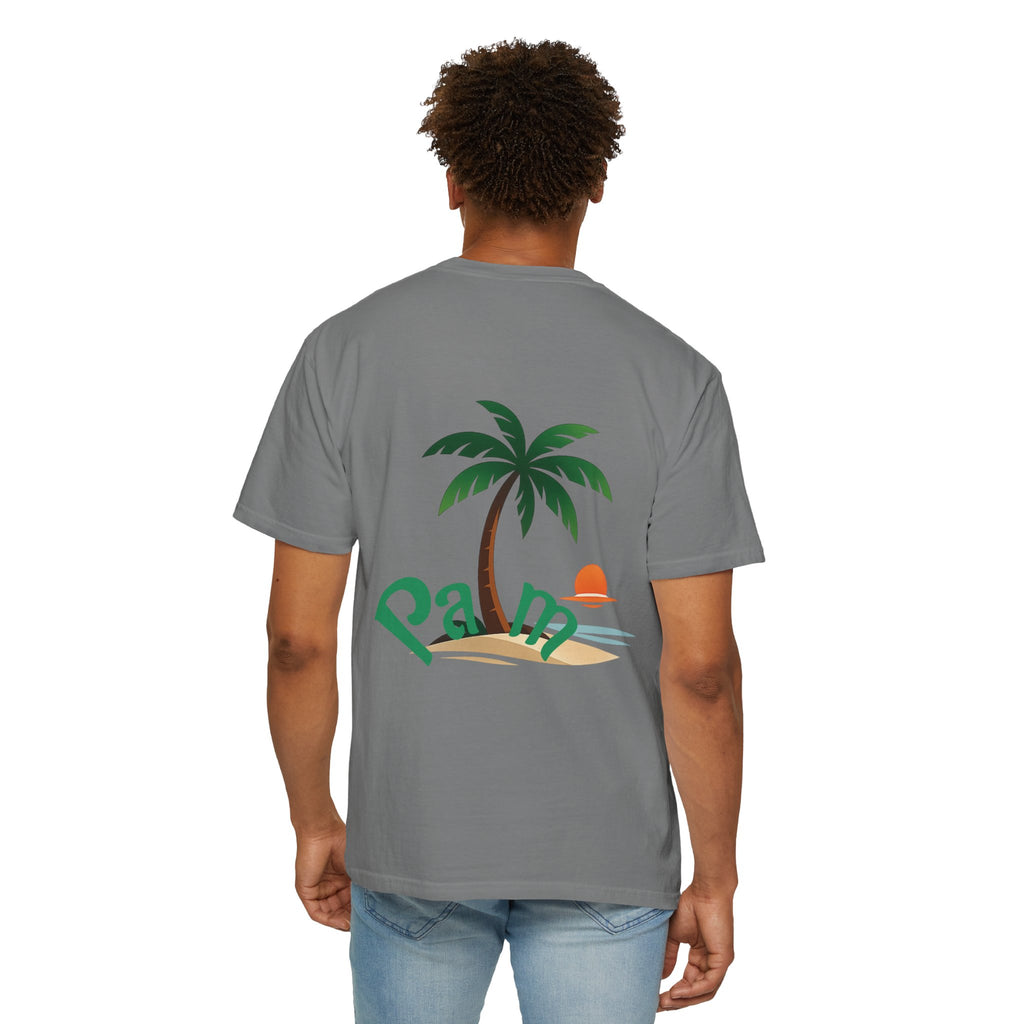 Palm Tree Sunset T-shirt | Tropical Beach Graphic