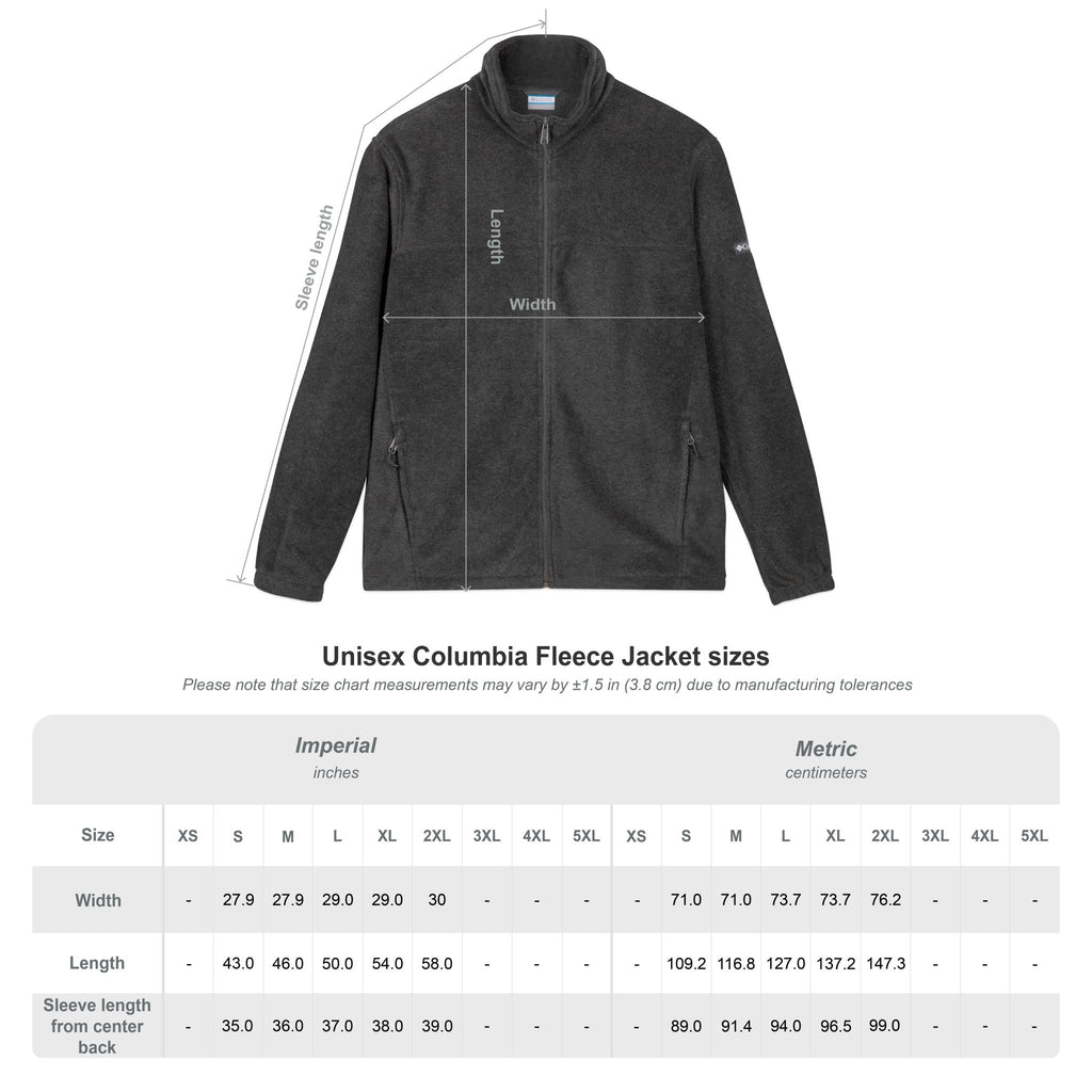 Embroidered Columbia Fleece Jacket — Classic Charcoal Zip-Up