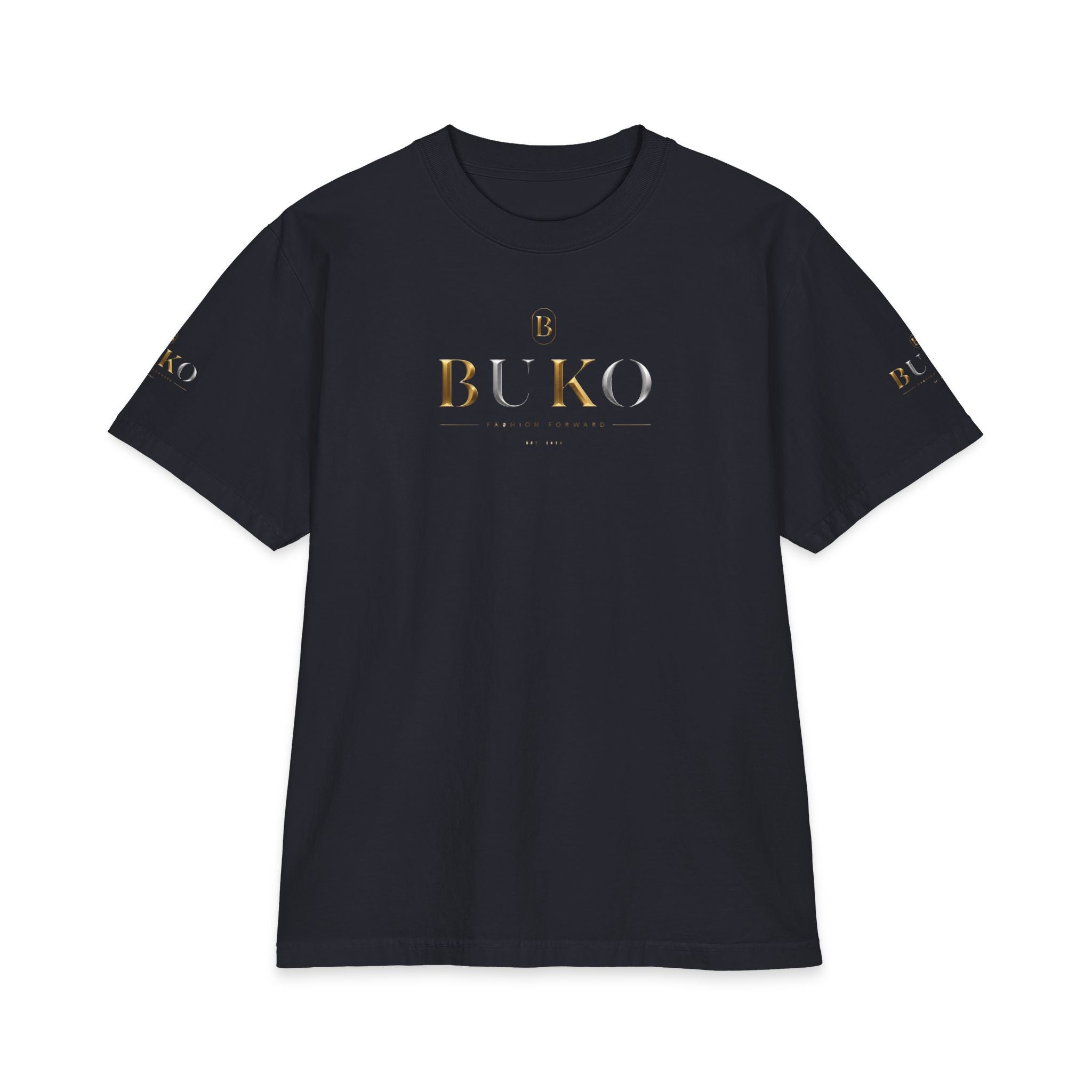 BUKO Gold Logo T‑Shirt — Minimalist Branded White Tee