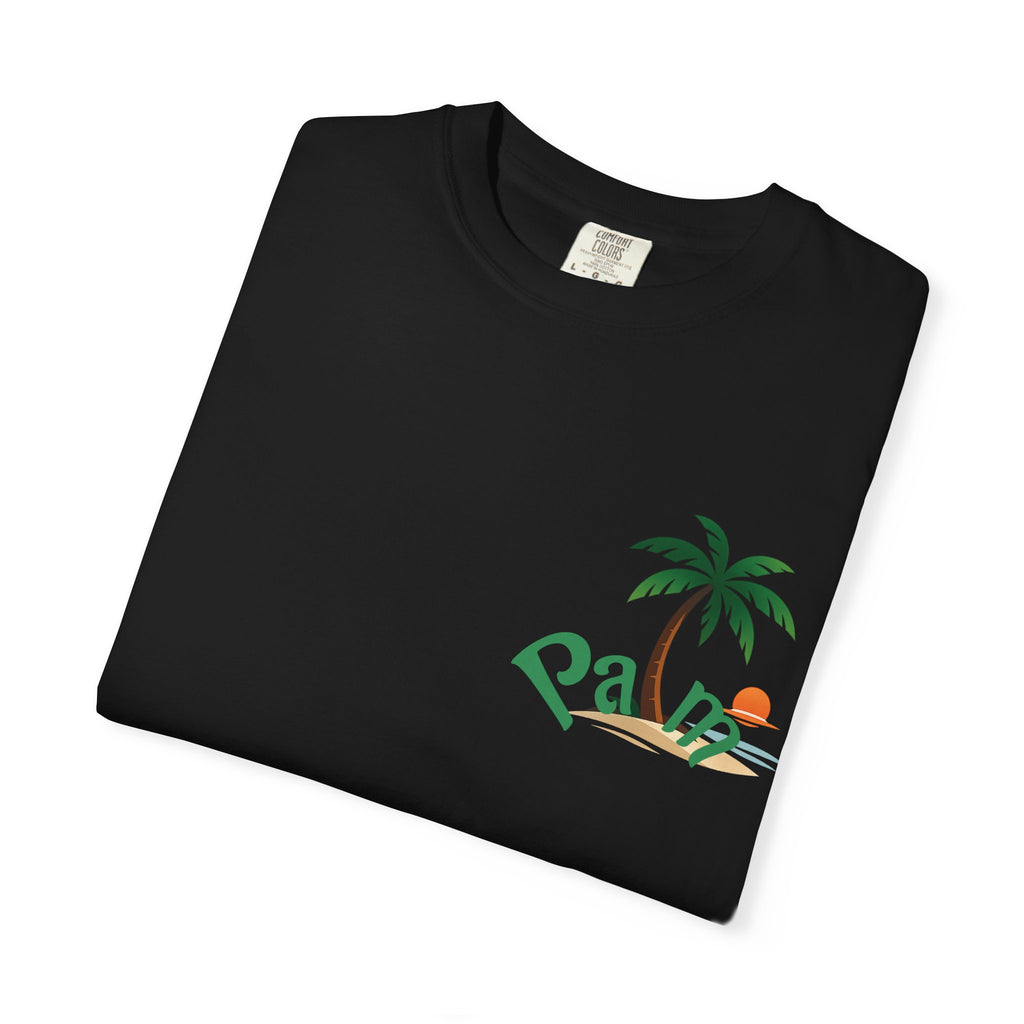 Palm Tree Sunset T-shirt | Tropical Beach Graphic
