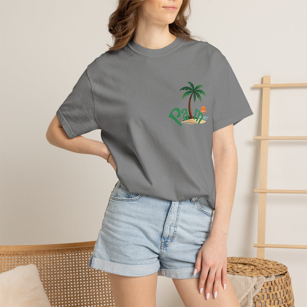 Palm Tree Sunset T-shirt | Tropical Beach Graphic