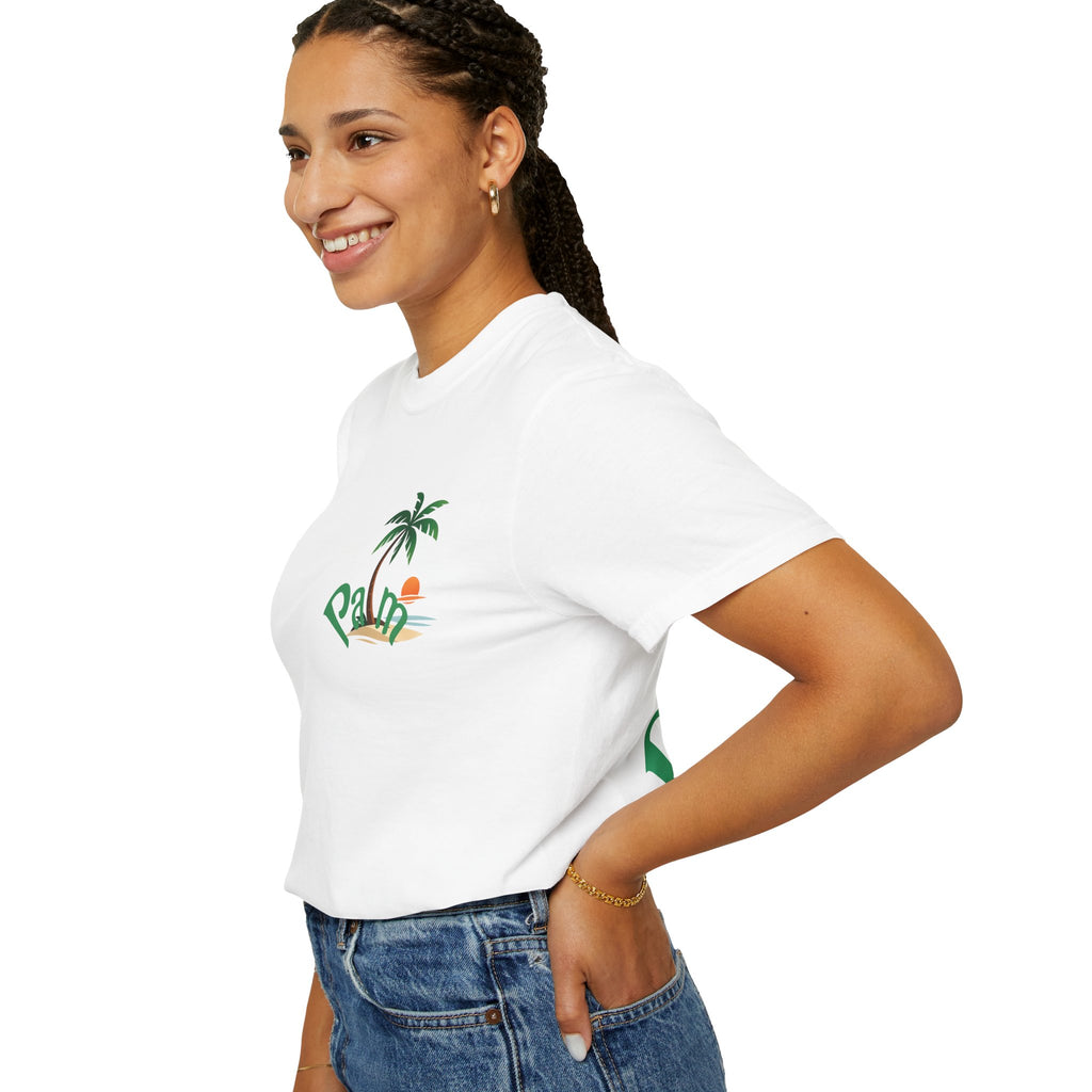 Palm Tree Sunset T-shirt | Tropical Beach Graphic