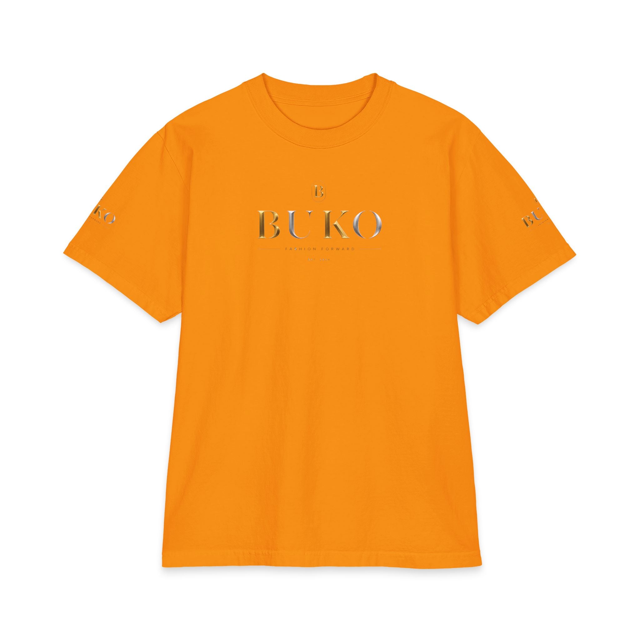 BUKO Gold Logo T‑Shirt — Minimalist Branded White Tee