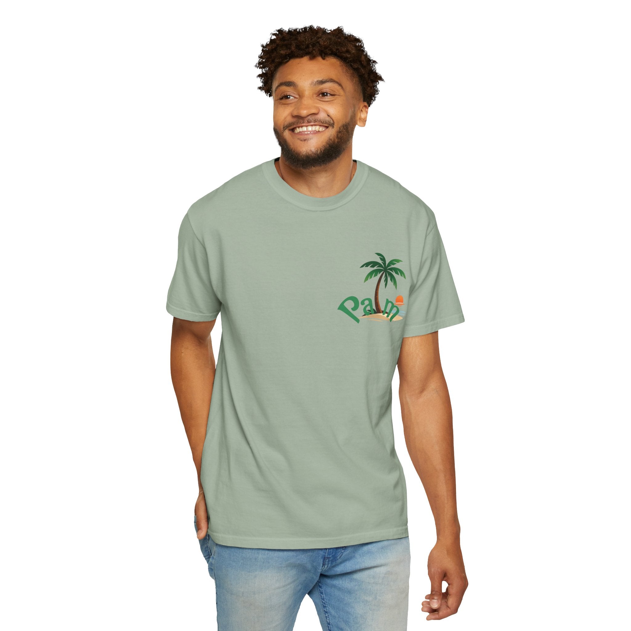 Palm Tree Sunset T-shirt | Tropical Beach Graphic