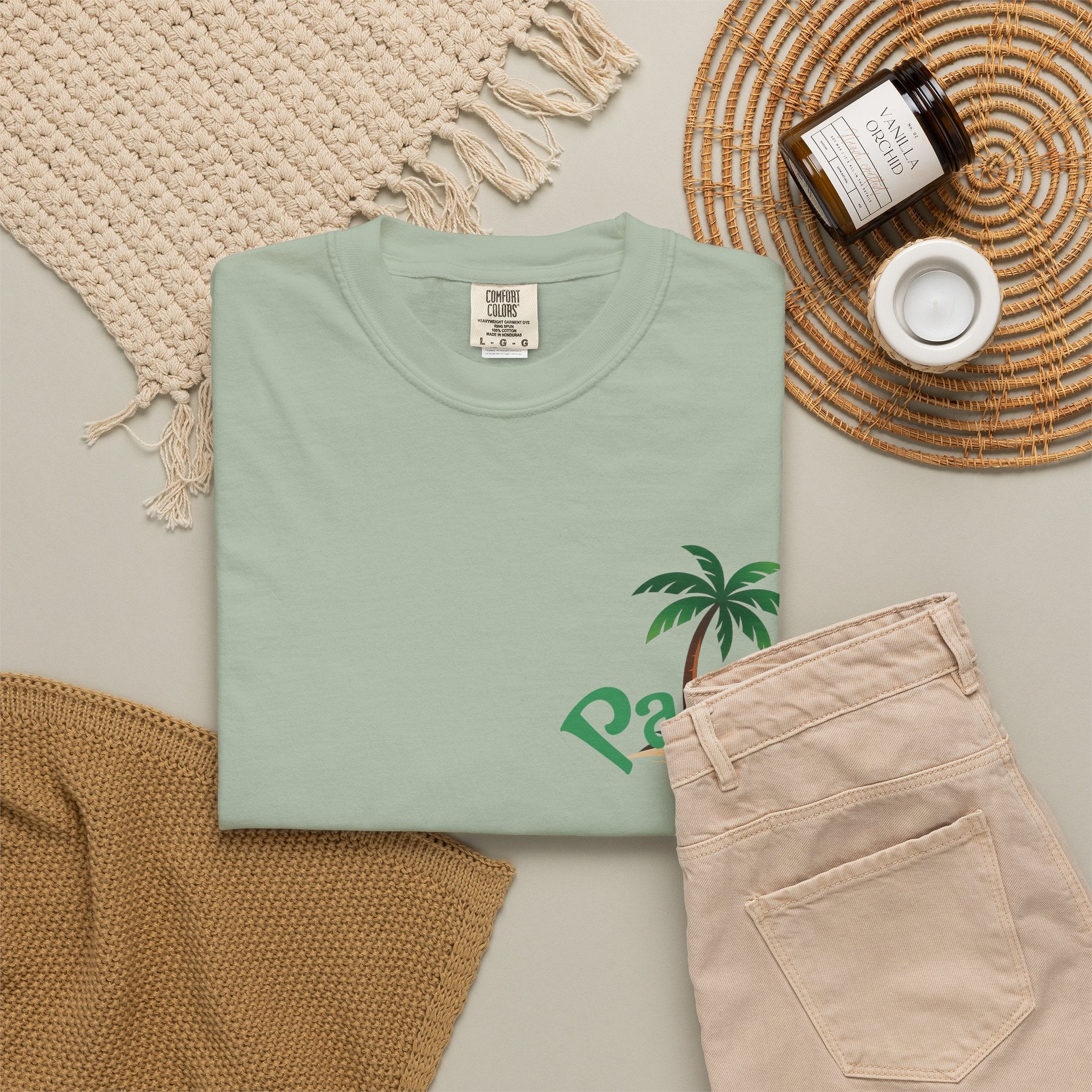 Palm Tree Sunset T-shirt | Tropical Beach Graphic
