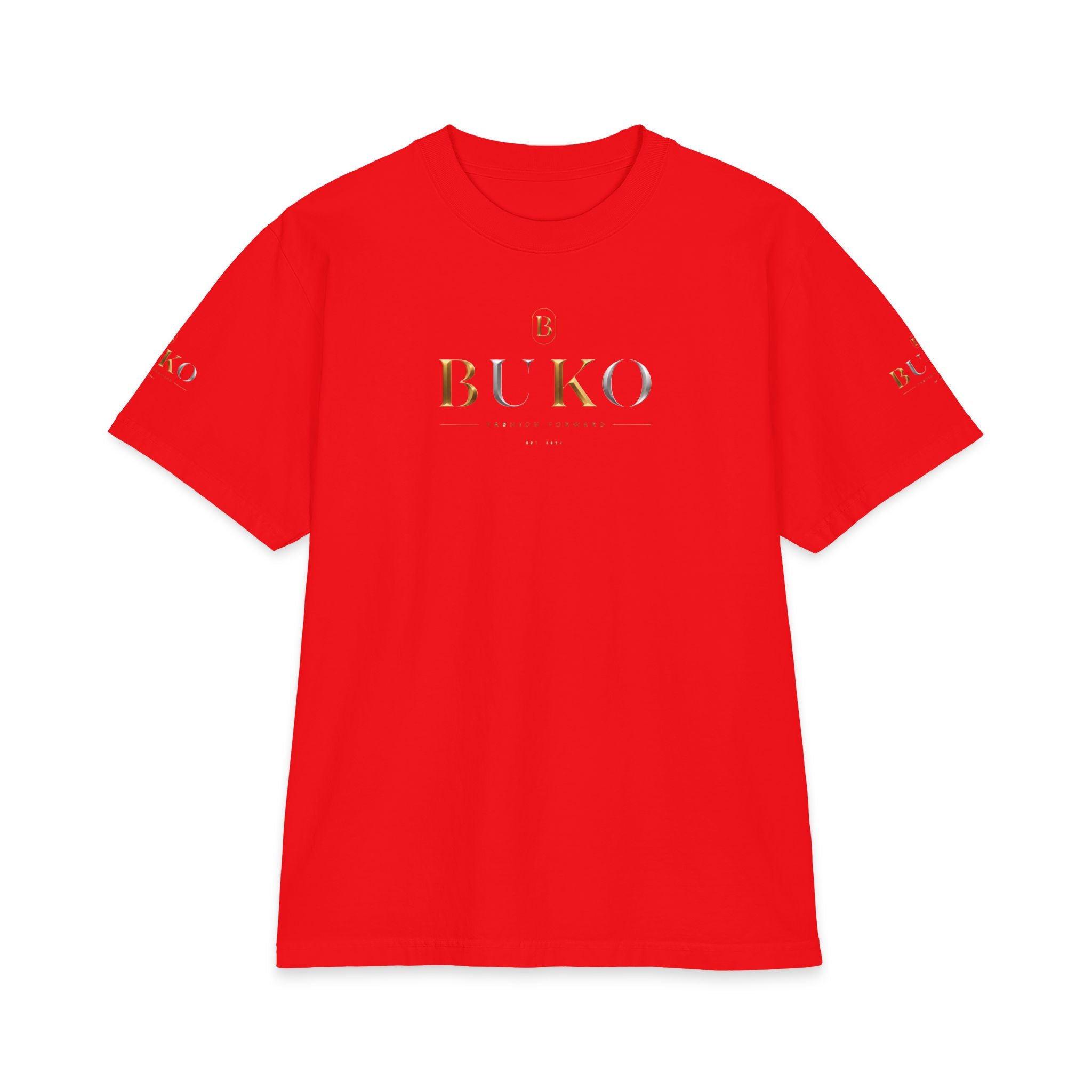 BUKO Gold Logo T‑Shirt — Minimalist Branded White Tee