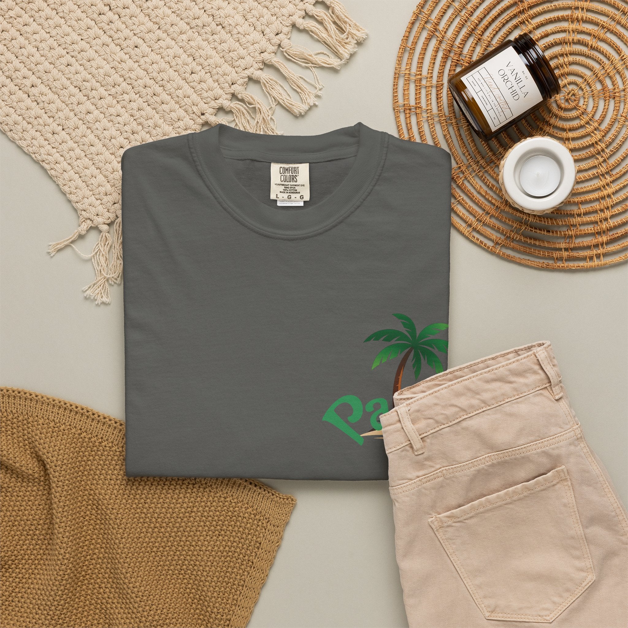 Palm Tree Sunset T-shirt | Tropical Beach Graphic
