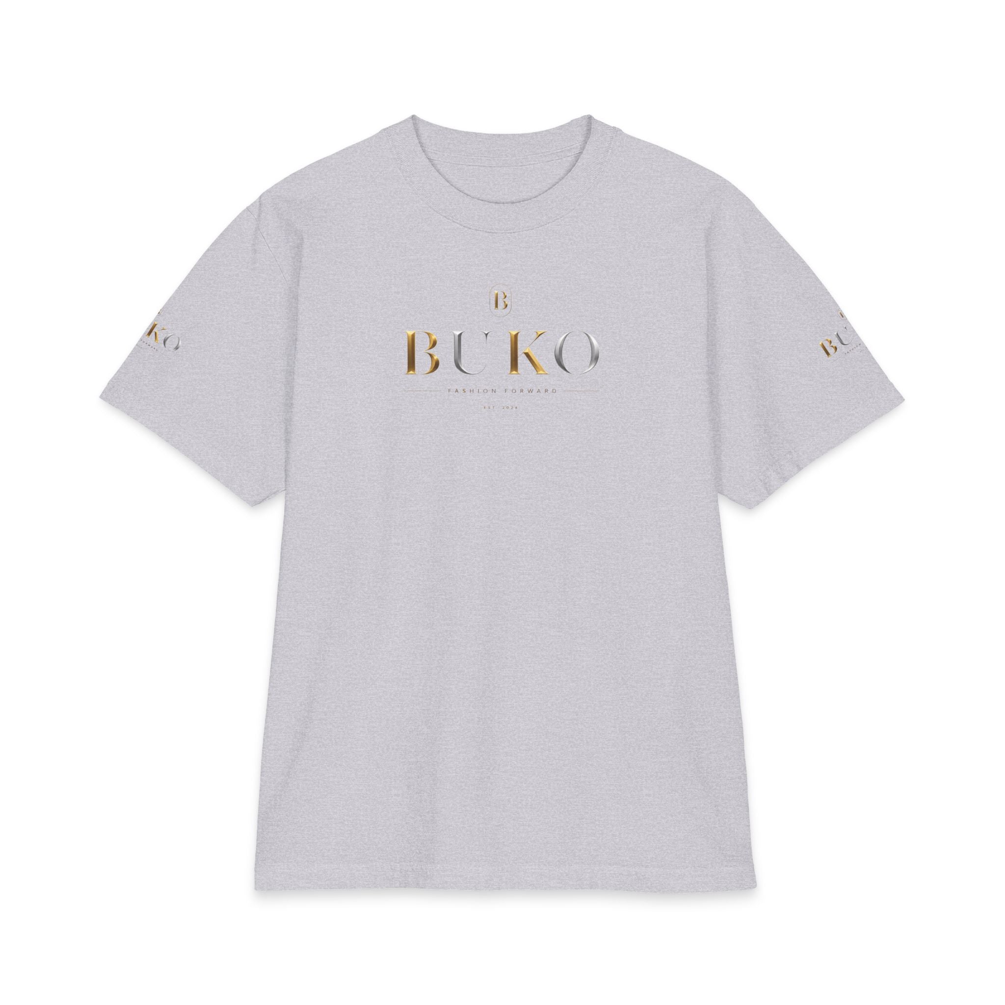 BUKO Gold Logo T‑Shirt — Minimalist Branded White Tee