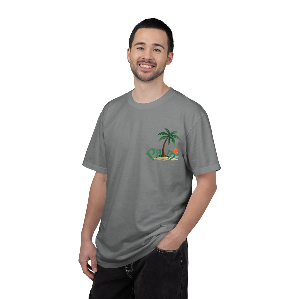 Palm Tree Sunset T-shirt | Tropical Beach Graphic