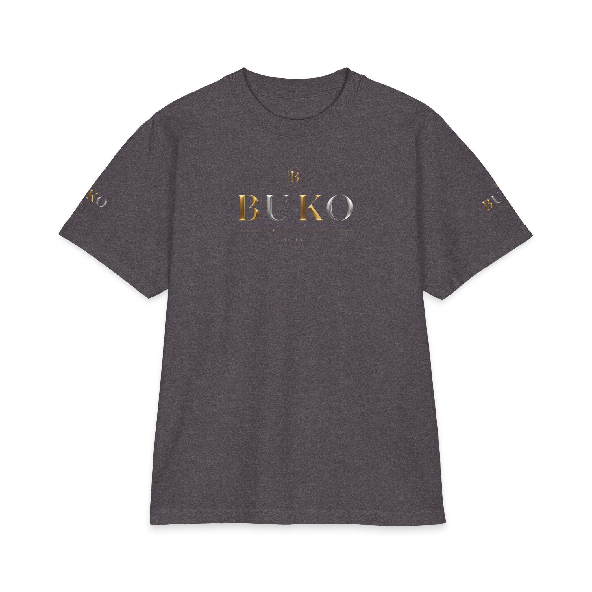 BUKO Gold Logo T‑Shirt — Minimalist Branded White Tee