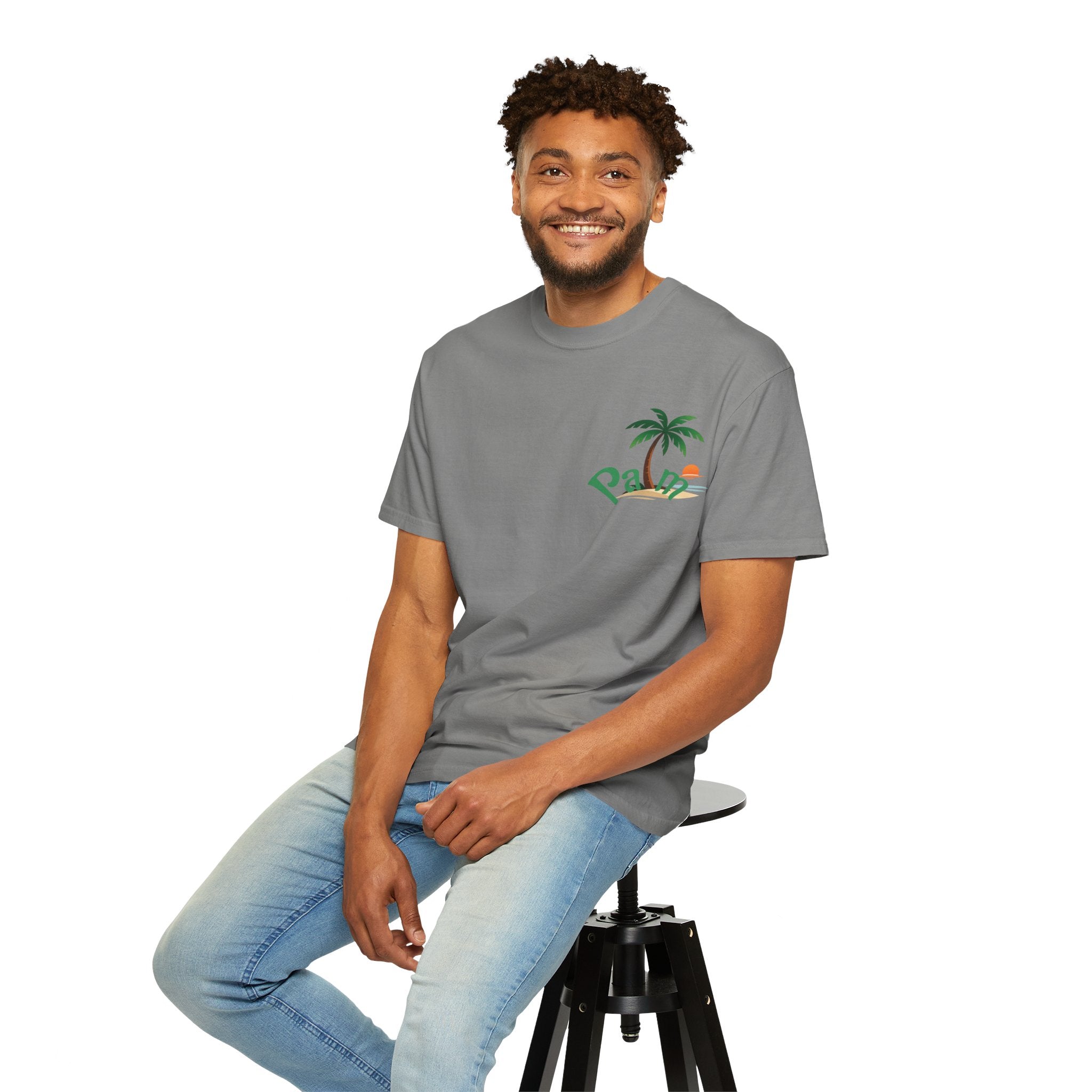 Palm Tree Sunset T-shirt | Tropical Beach Graphic