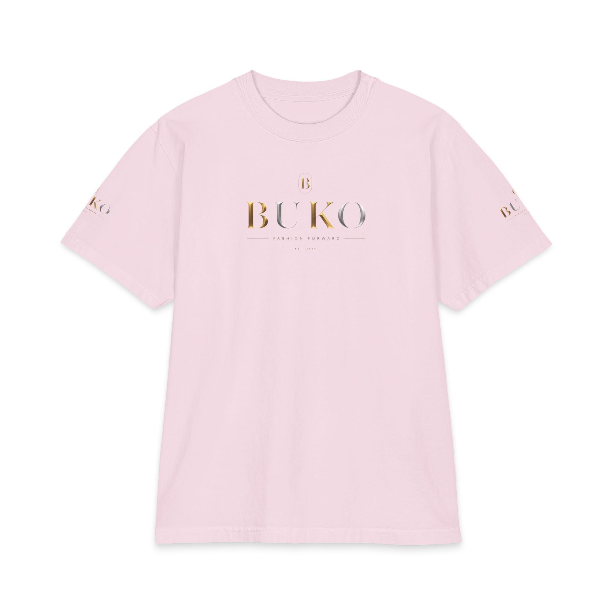BUKO Gold Logo T‑Shirt — Minimalist Branded White Tee