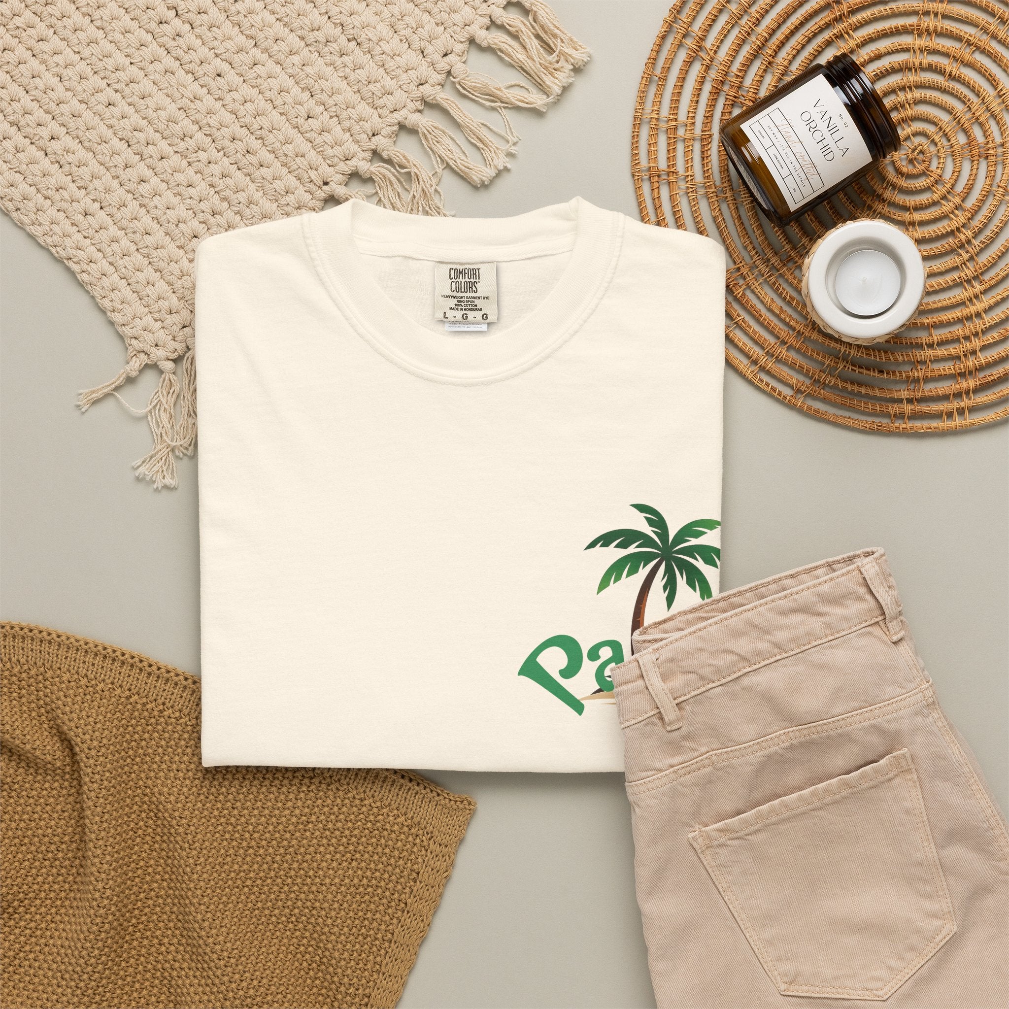 Palm Tree Sunset T-shirt | Tropical Beach Graphic