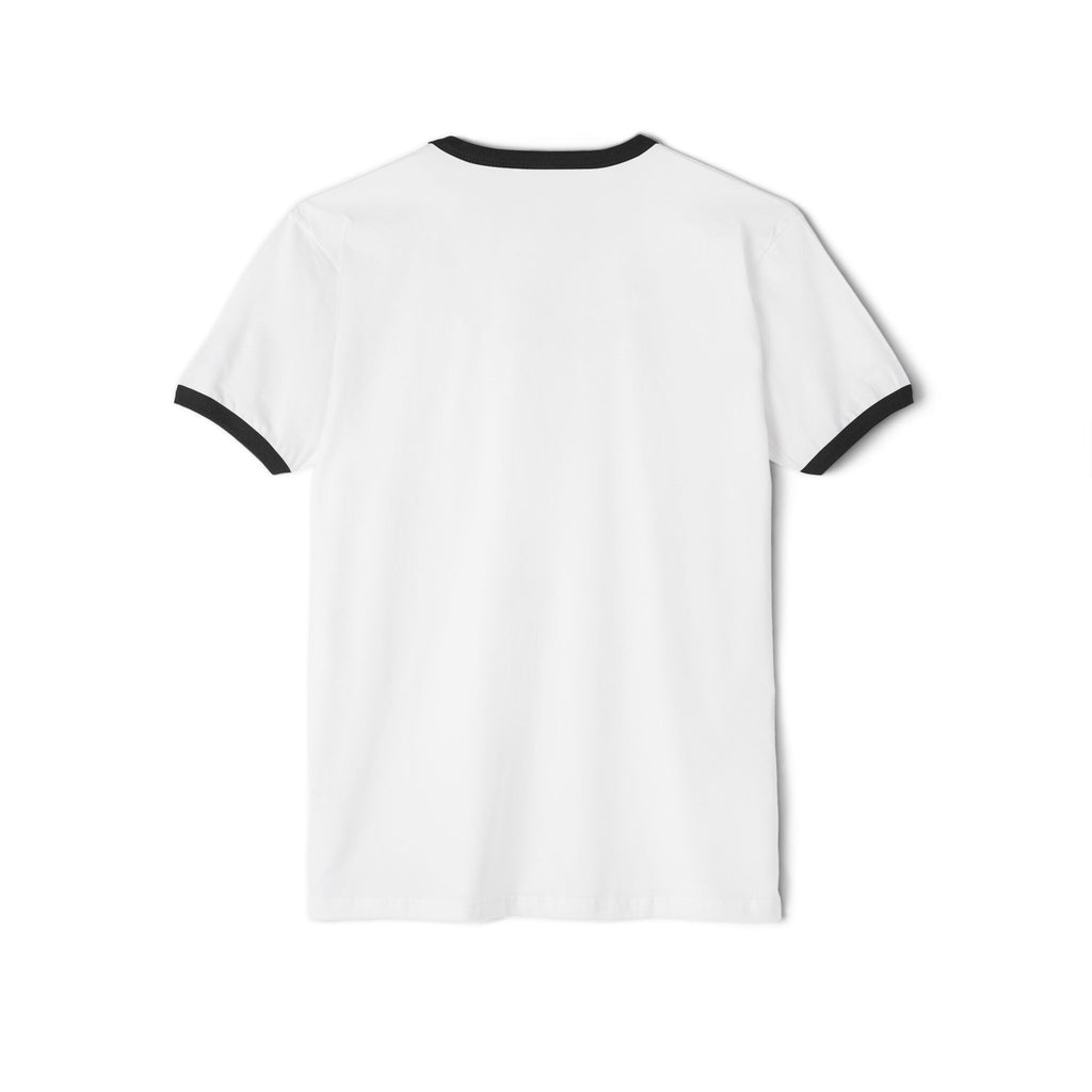 Retro Ringer T-Shirt — Minimal 'Hi, Bye' Pocket Graphic