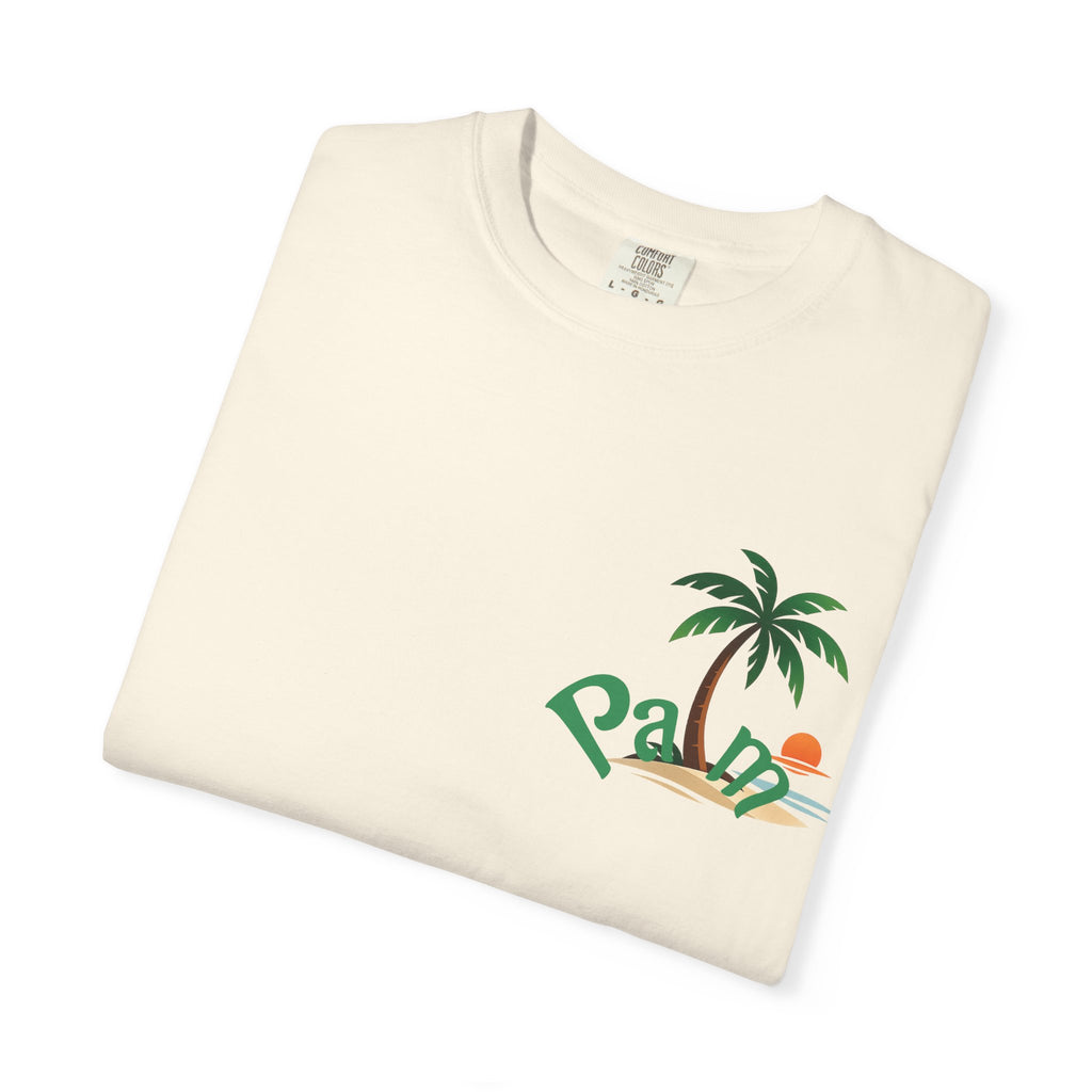 Palm Tree Sunset T-shirt | Tropical Beach Graphic